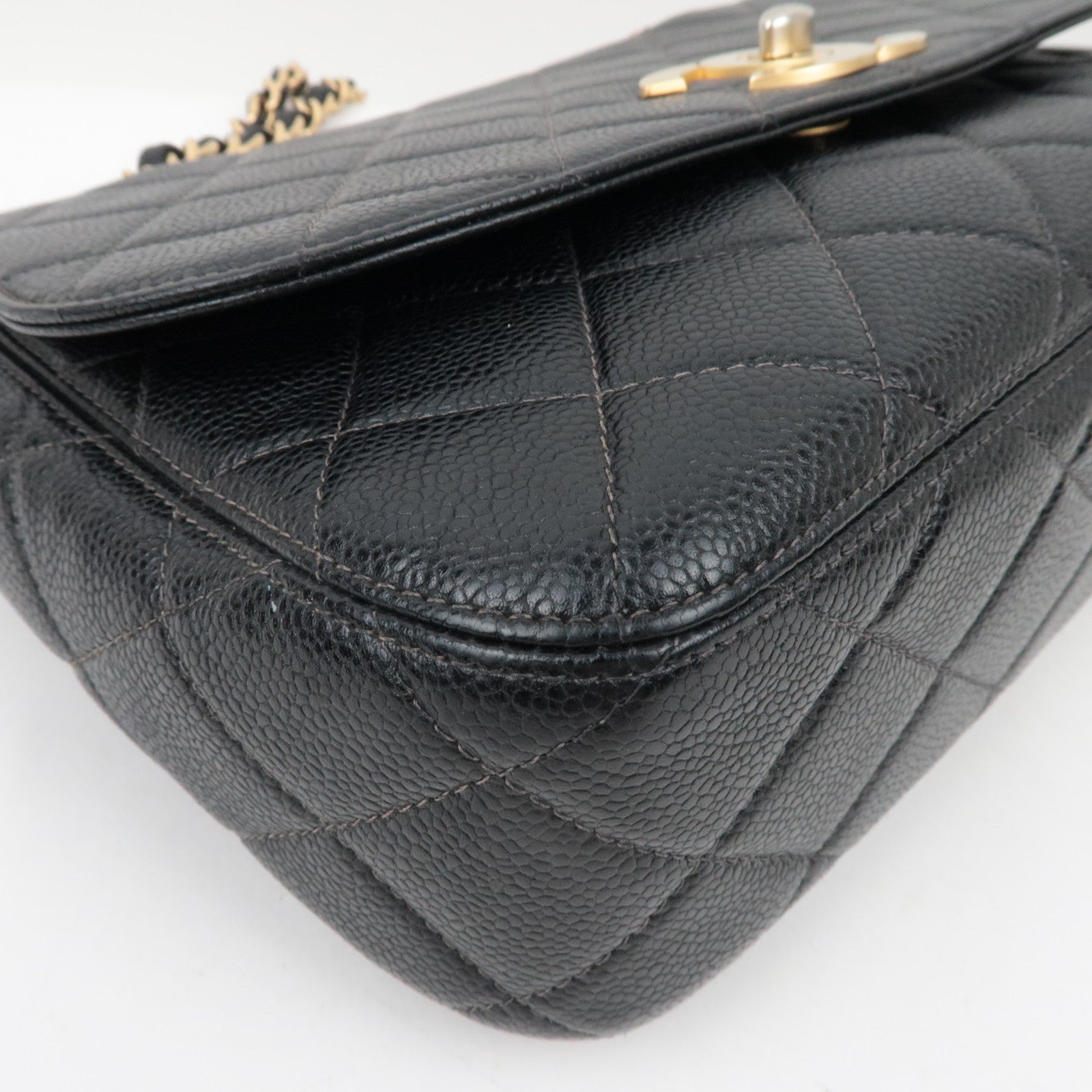 CHANEL Matelasse Caviar Skin Big Coco Chain Bag Black