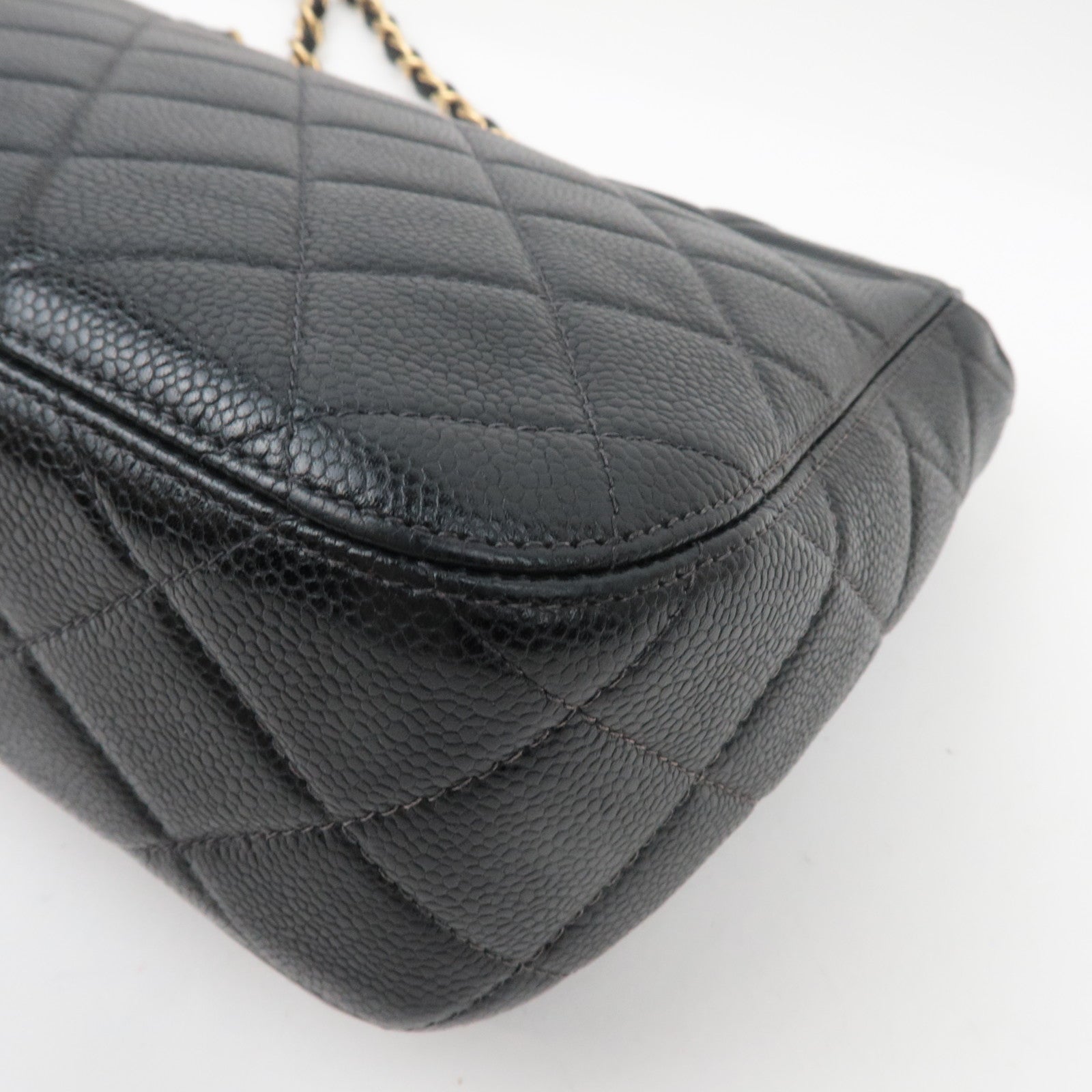 CHANEL Matelasse Caviar Skin Big Coco Chain Bag Black