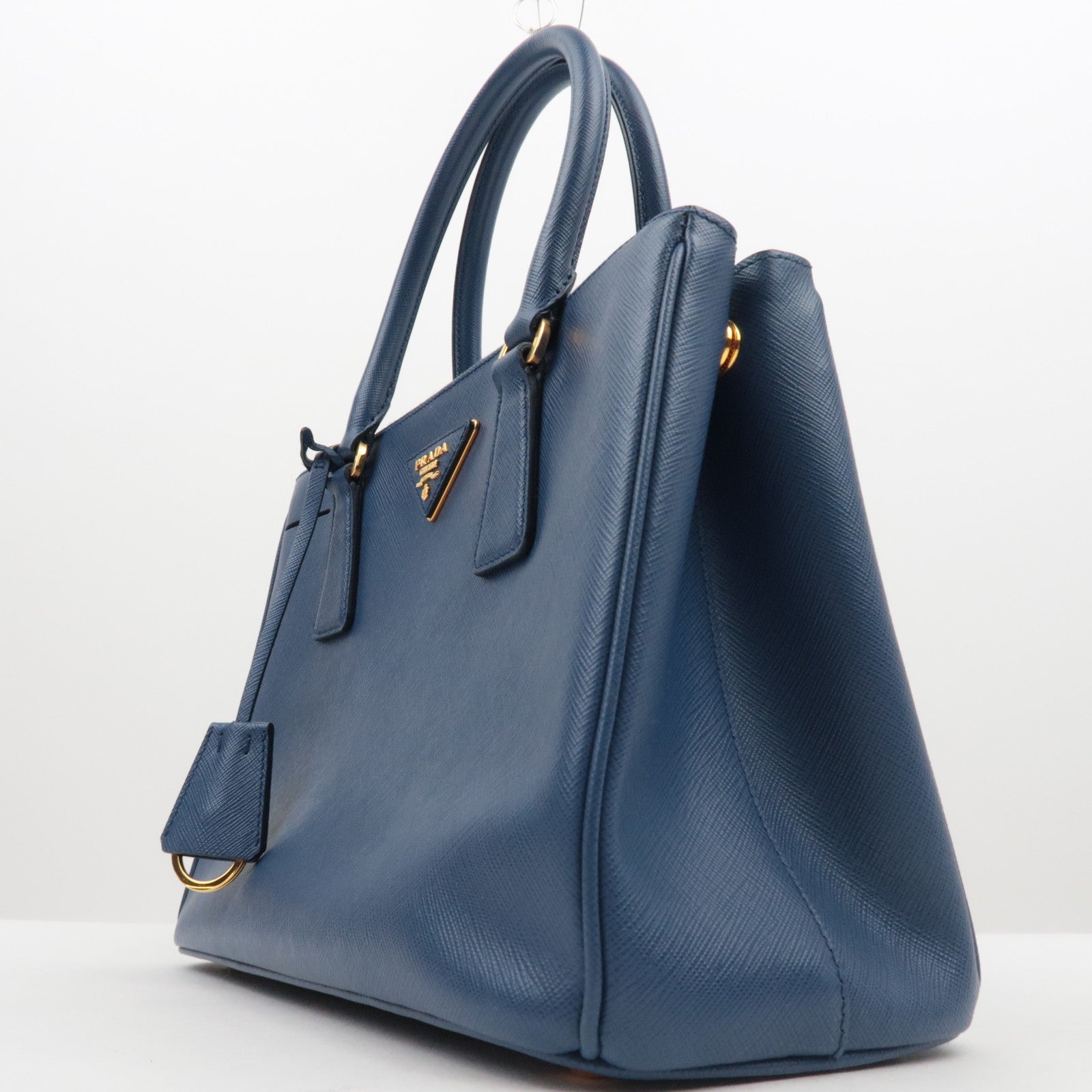 PRADA Saffiano Leather Galleria Bag Blue BN2863 *Dust bag, Strap, G card