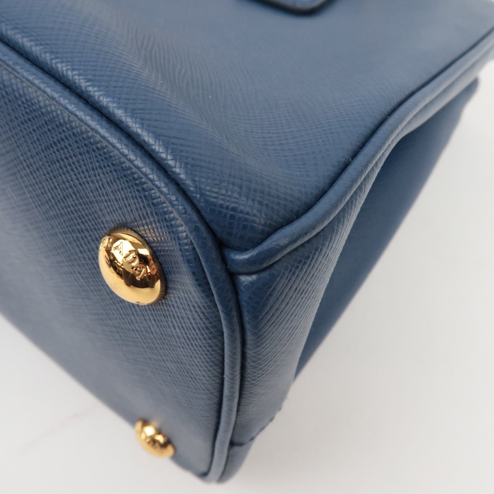 PRADA Saffiano Leather Galleria Bag Blue BN2863 *Dust bag, Strap, G card