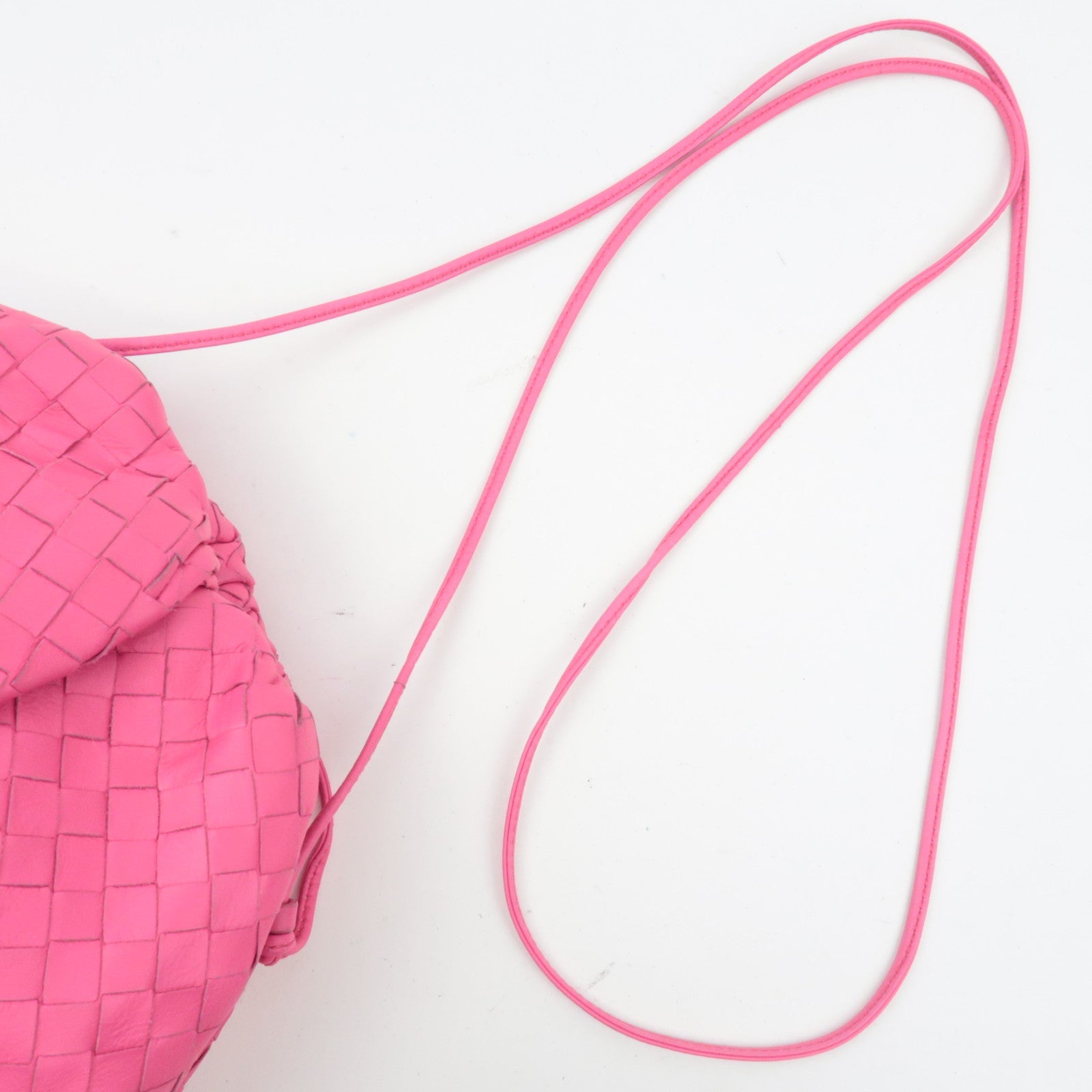 BOTTEGA VENETA Intrecciato Mini Pouch Shoulder Bag Pink 585852 *Dust bag