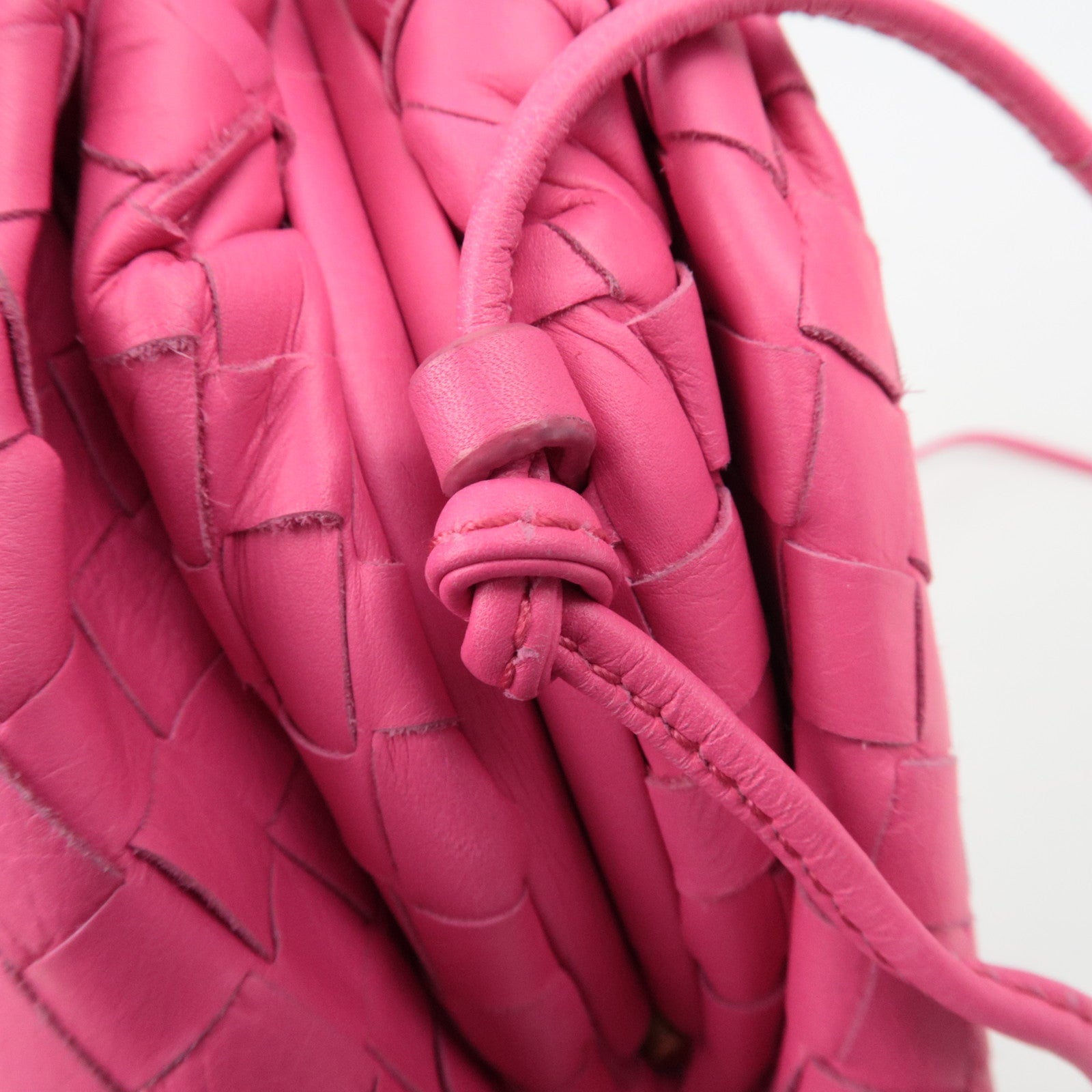 BOTTEGA VENETA Intrecciato Mini Pouch Shoulder Bag Pink 585852 *Dust bag