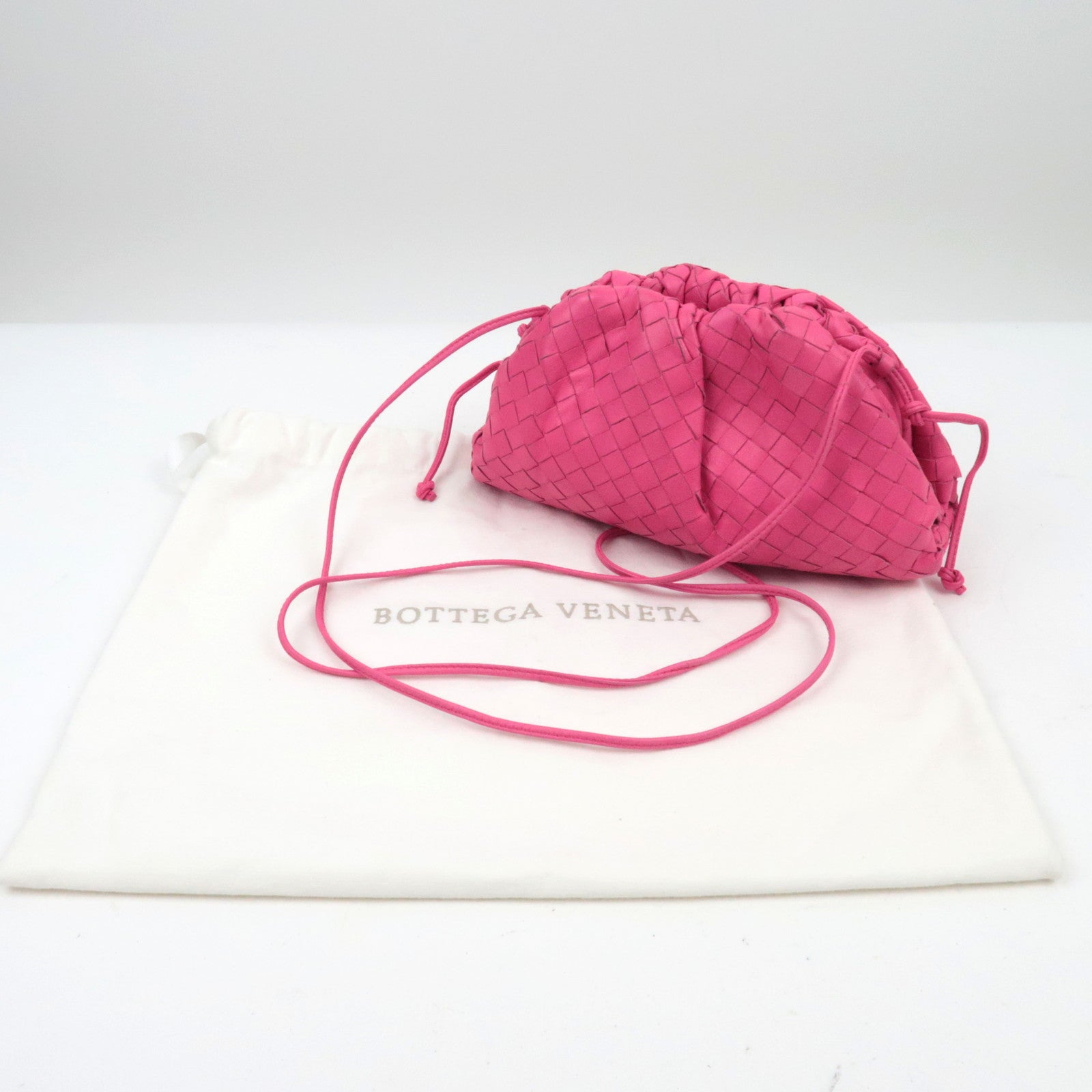 BOTTEGA VENETA Intrecciato Mini Pouch Shoulder Bag Pink 585852 *Dust bag