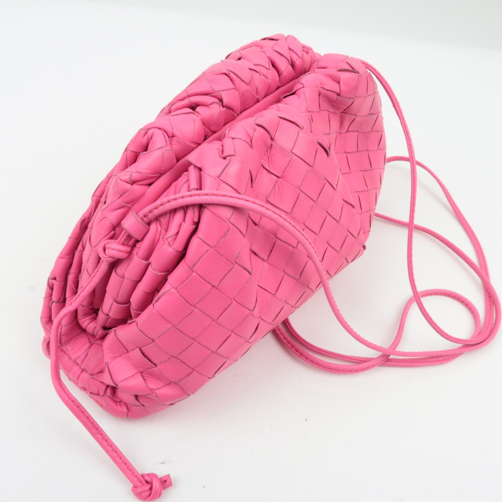 BOTTEGA VENETA Intrecciato Mini Pouch Shoulder Bag Pink 585852 *Dust bag