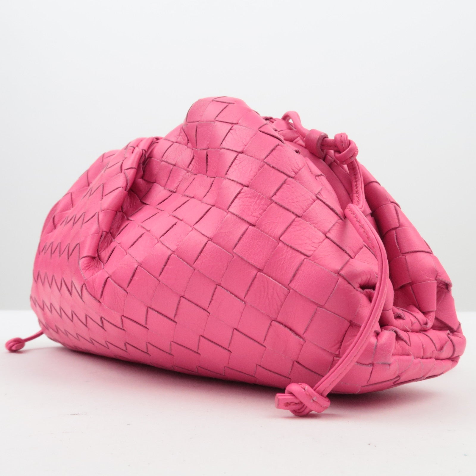 BOTTEGA VENETA Intrecciato Mini Pouch Shoulder Bag Pink 585852 *Dust bag