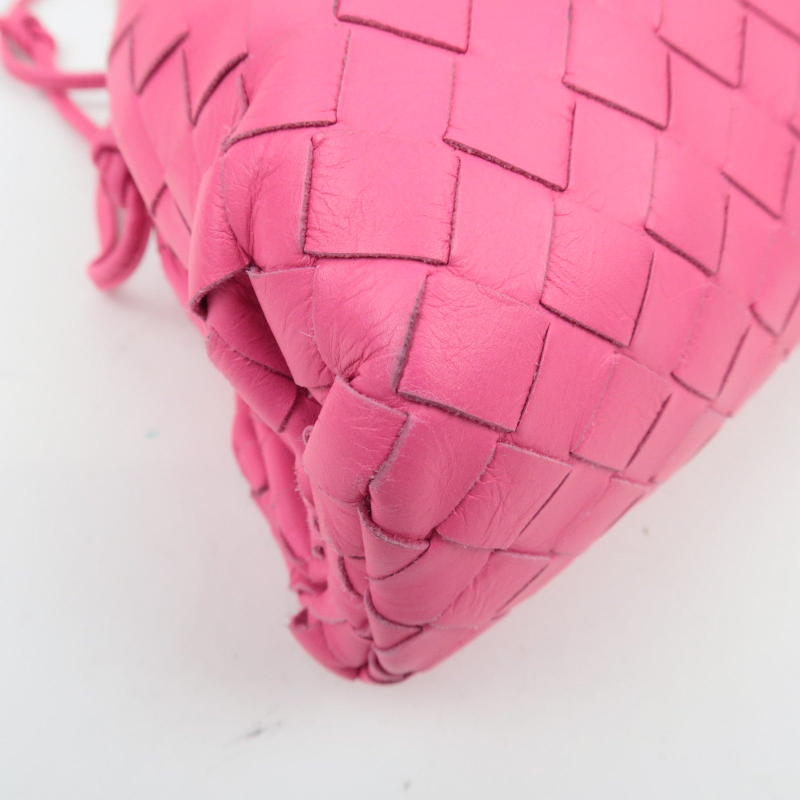 BOTTEGA VENETA Intrecciato Mini Pouch Shoulder Bag Pink 585852 *Dust bag