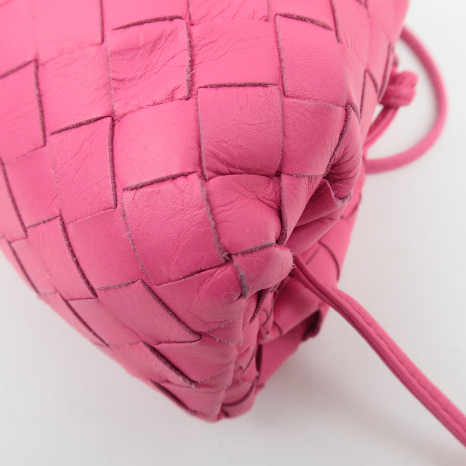 BOTTEGA VENETA Intrecciato Mini Pouch Shoulder Bag Pink 585852 *Dust bag