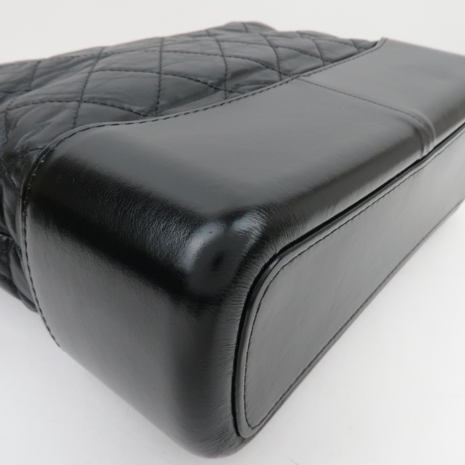 CHANEL Gabrielle Vintage Calf Chain Shoulder Bag Medium Black *Box, Dust bag, G Card