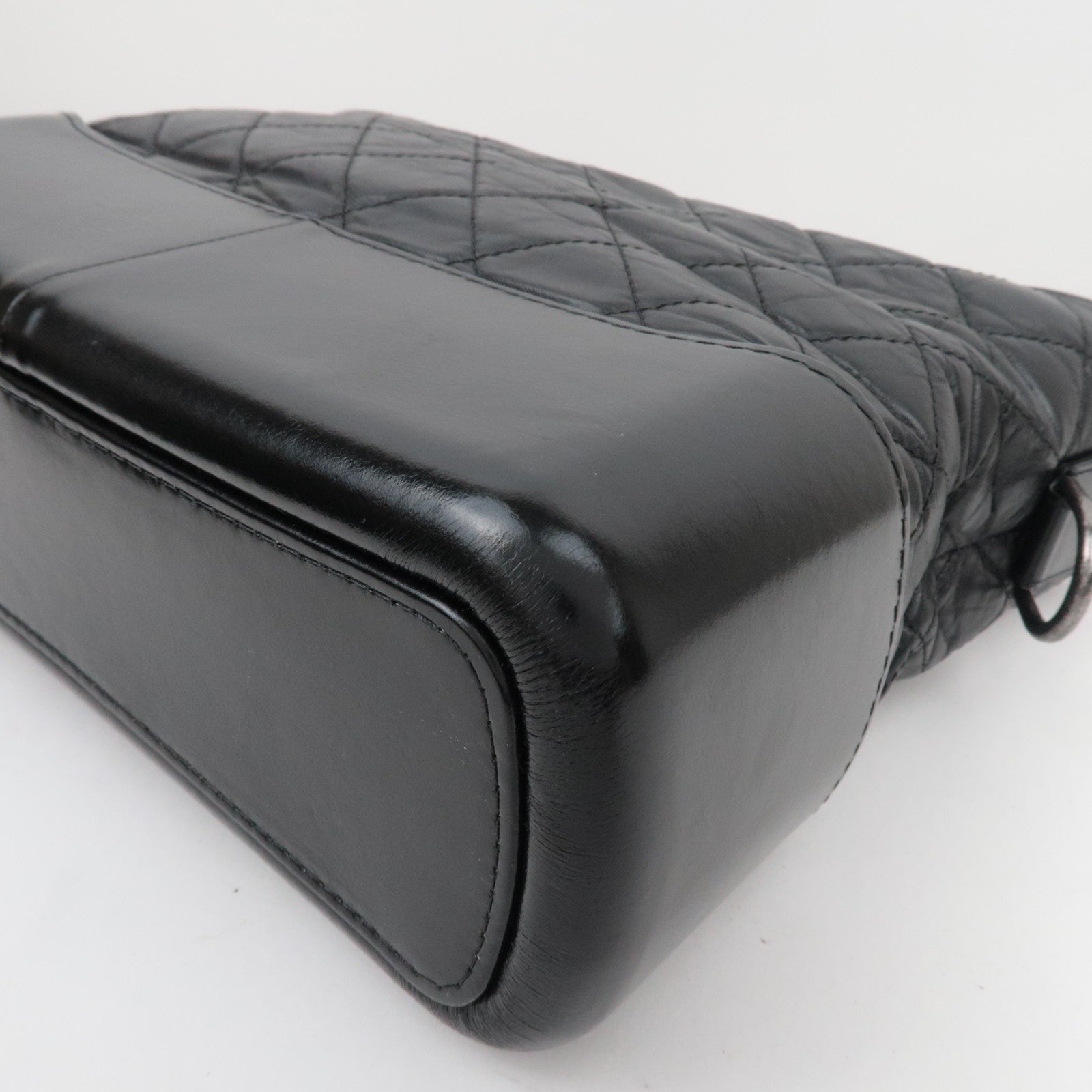 CHANEL Gabrielle Vintage Calf Chain Shoulder Bag Medium Black *Box, Dust bag, G Card