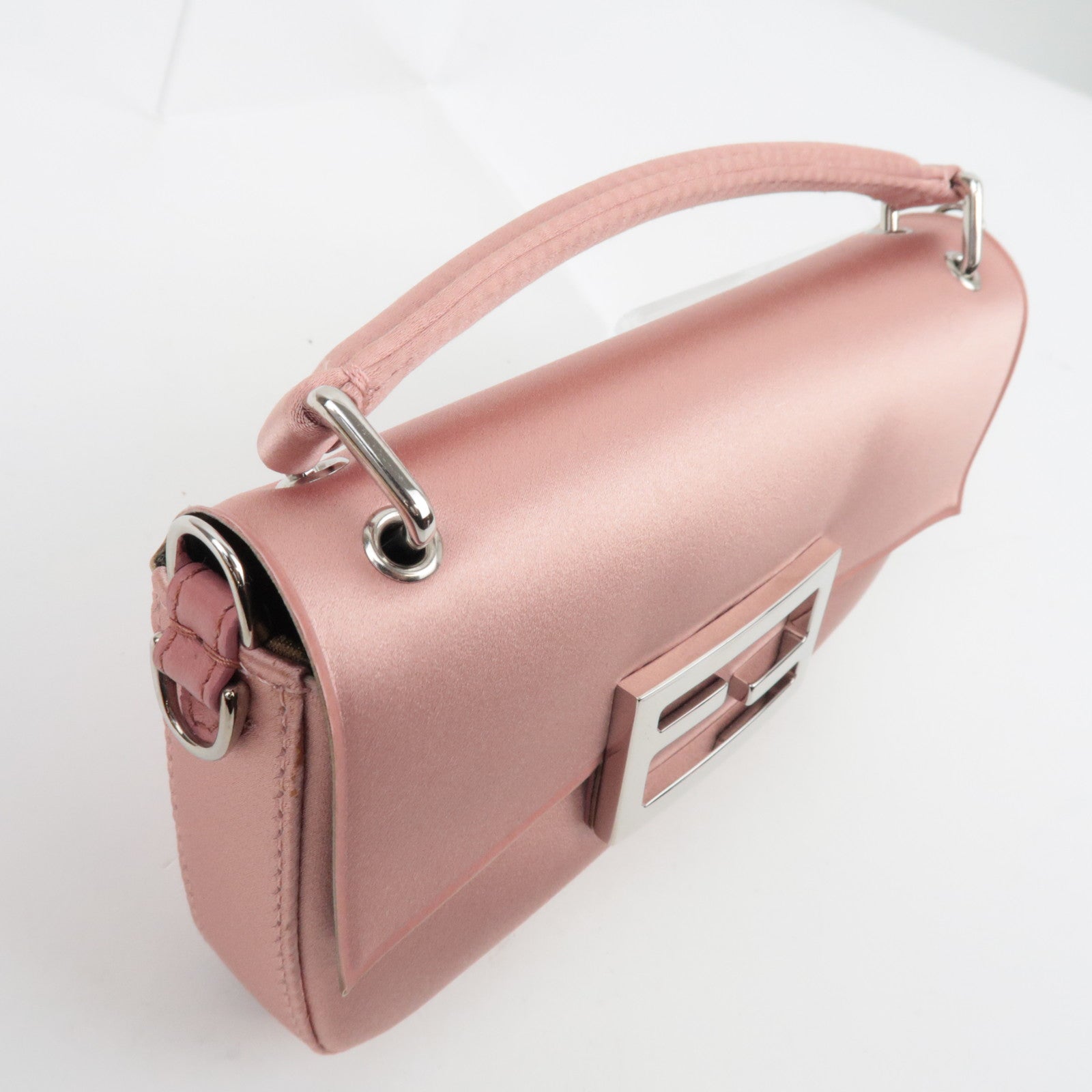 FENDI Silk Baguette Telefoonhoesje Schoudertas Roze 7AS142 *Doos, Stofzak 