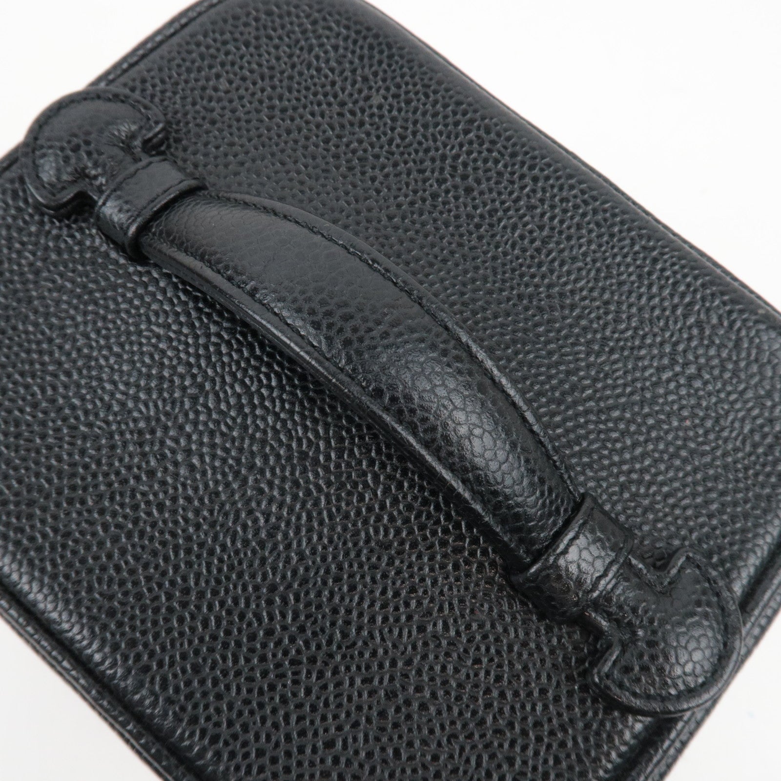 CHANEL Coco Mark Caviar Skin Vanity Bag Zwart Goud HDW A01998 