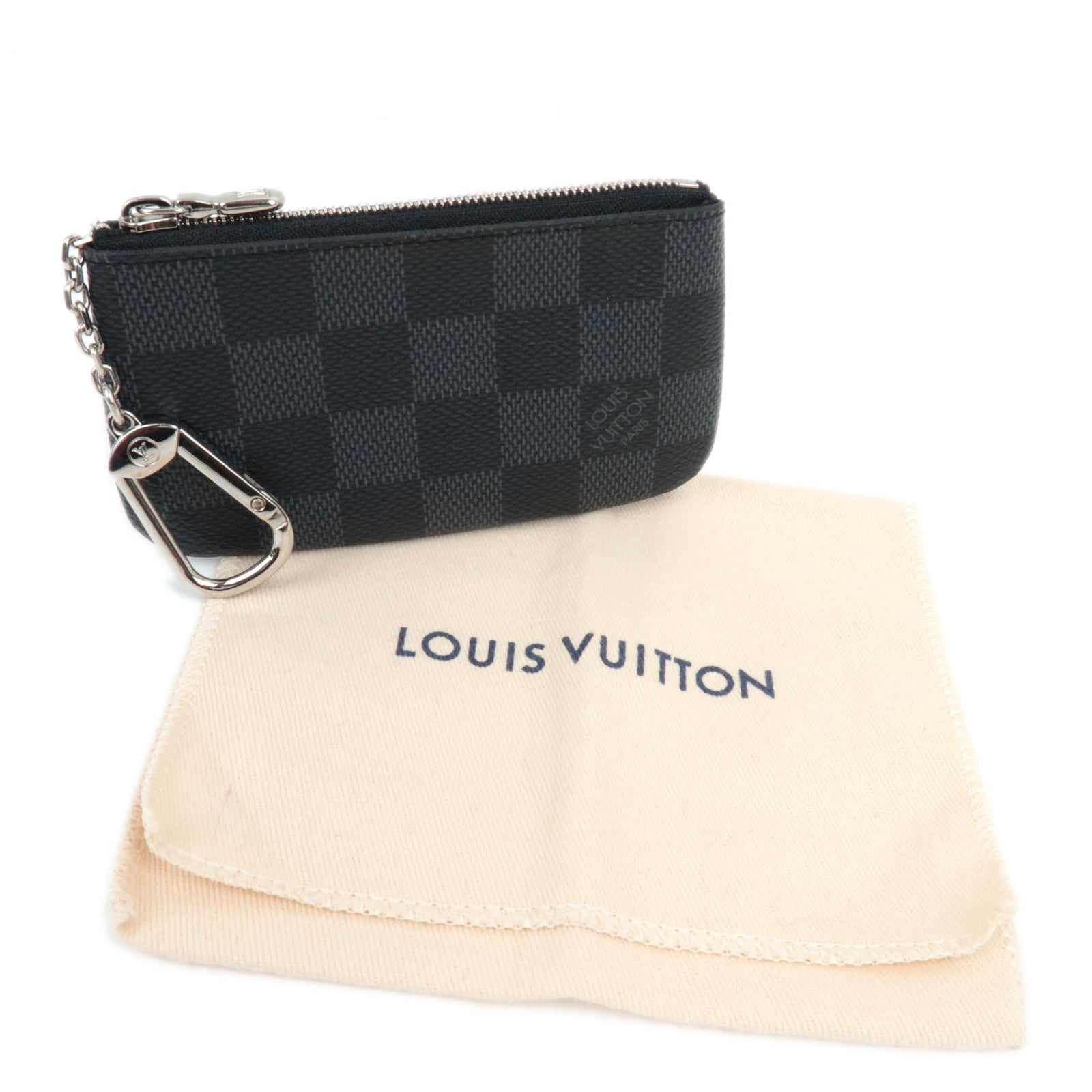 Louis Vuitton Damier Graphite Pochette Cles N60155/CT4222 *Dust bag