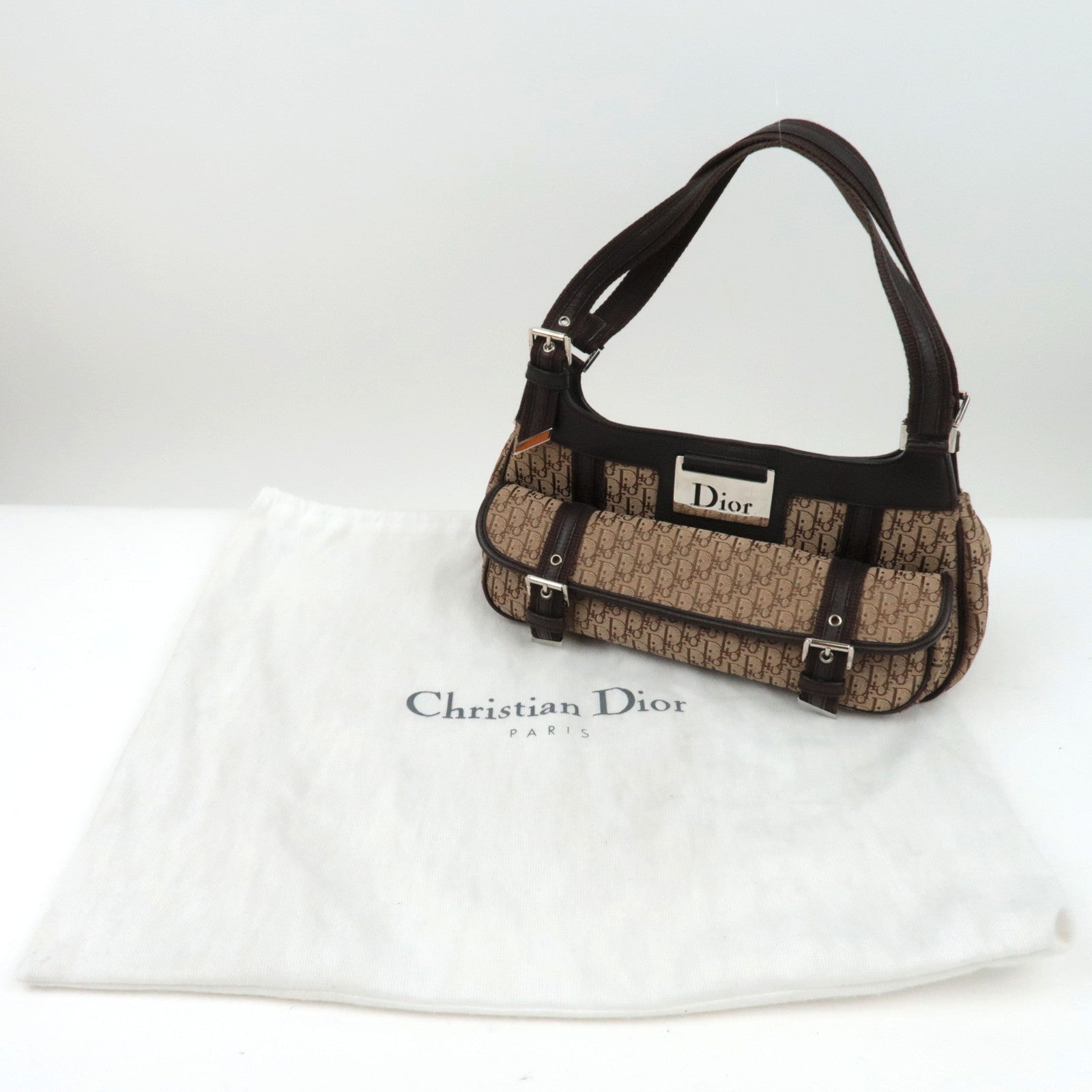Christian Dior Trotter Street Chic Handtas Bruin *Stofzak 