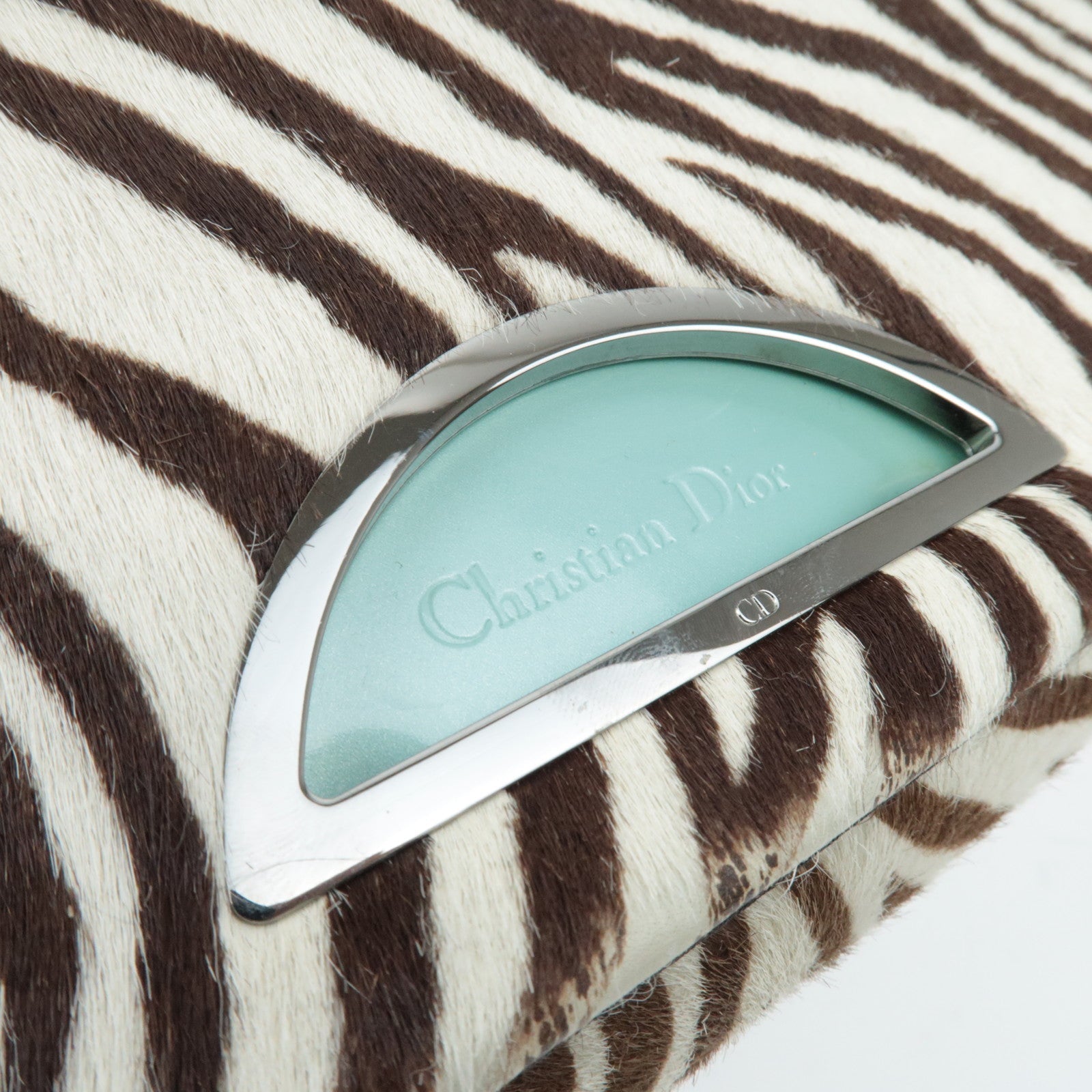 Christian Dior Pony Hair Patent Leather Malice Pearl Handtas 