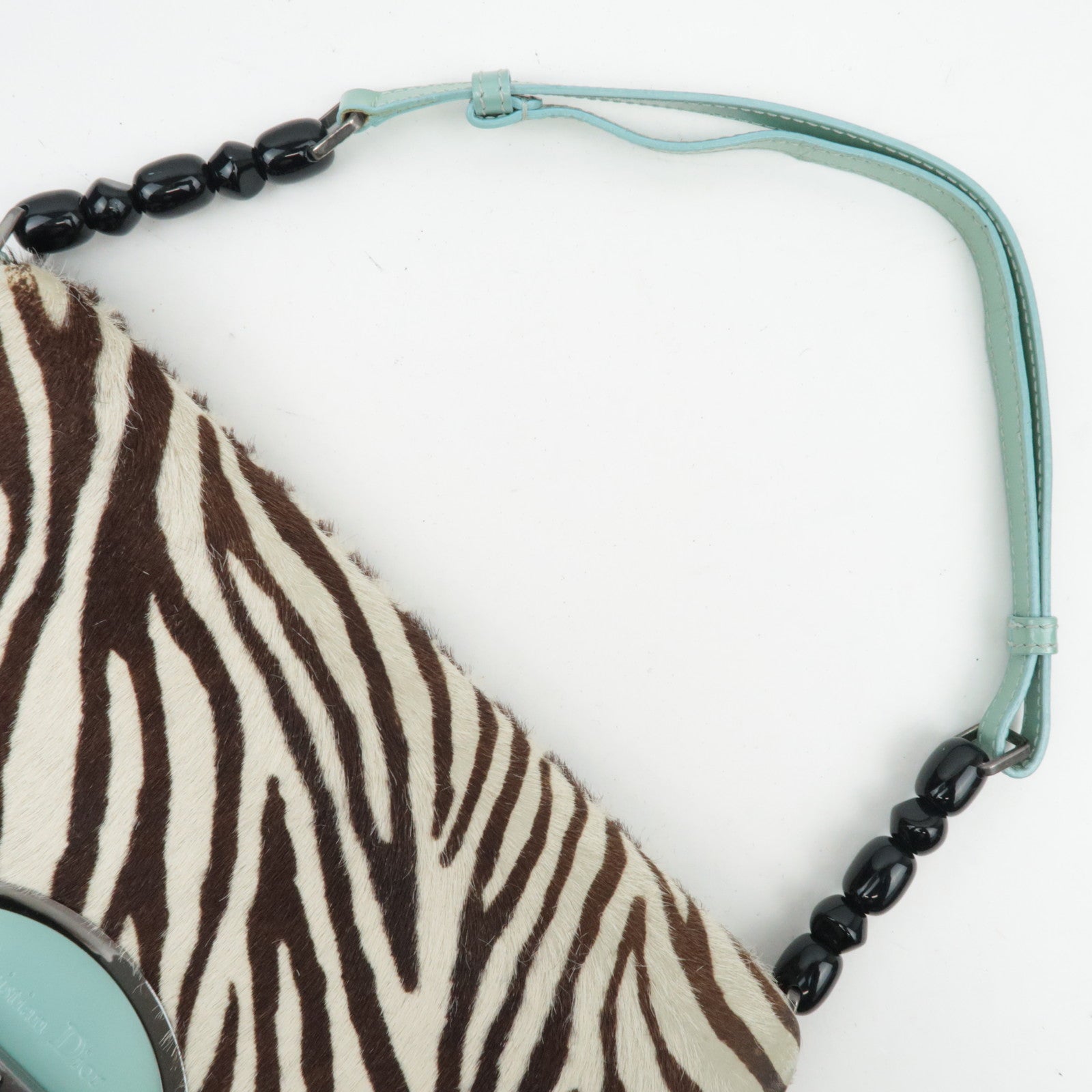 Christian Dior Pony Hair Patent Leather Malice Pearl Handtas 