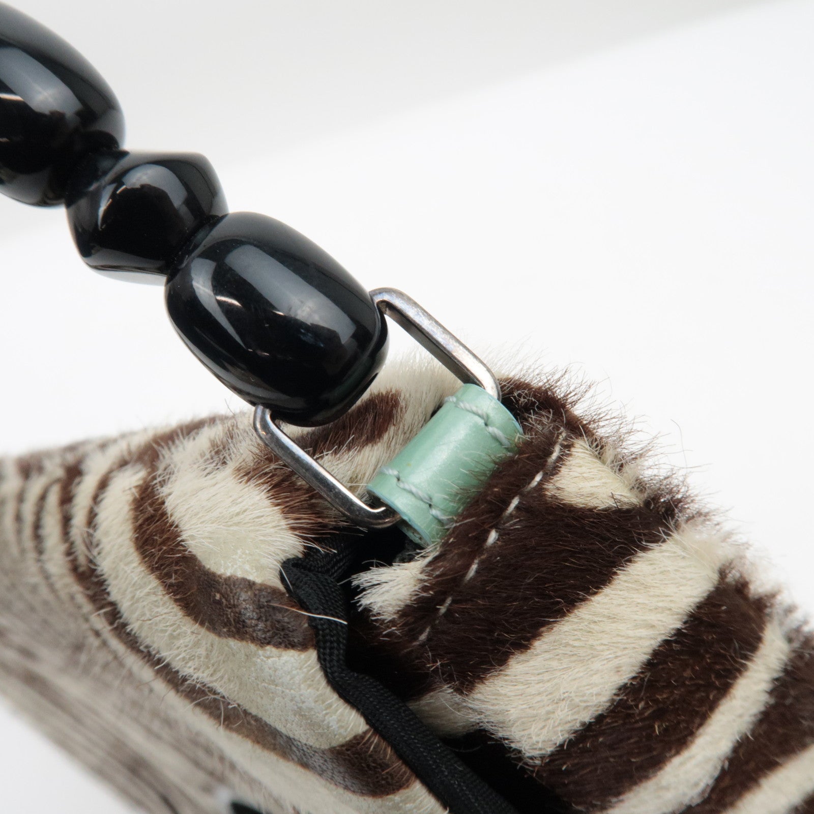 Christian Dior Pony Hair Patent Leather Malice Pearl Handtas 