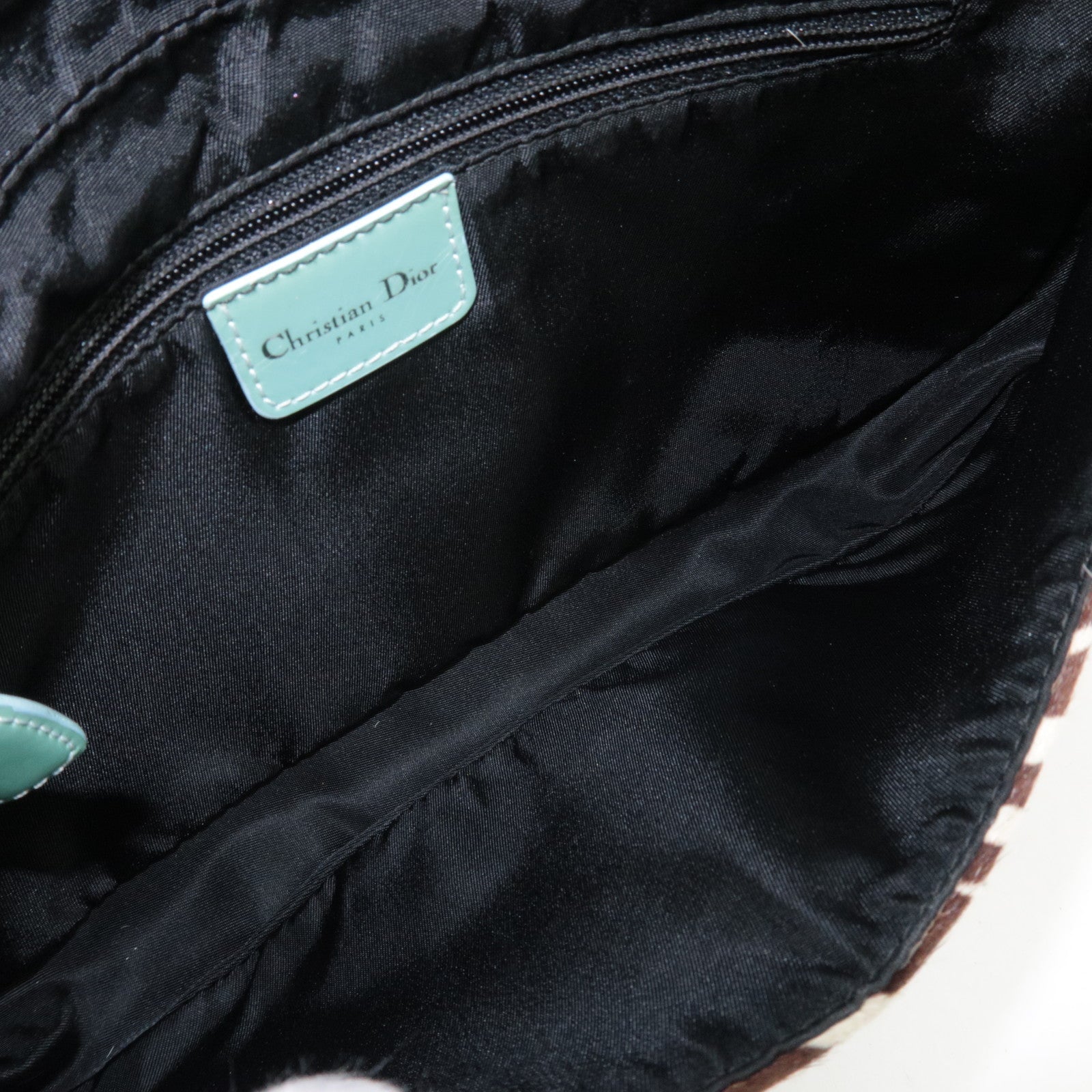 Christian Dior Pony Hair Patent Leather Malice Pearl Handtas 