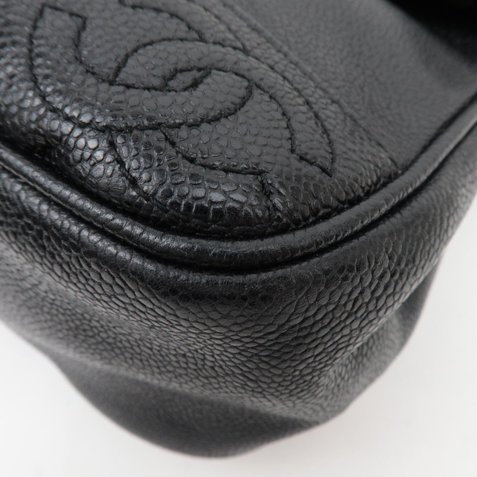 CAHENL Caviar Skin Caviar Skin Triple Coco Backpack Black A07266 *Dust Bag, G card