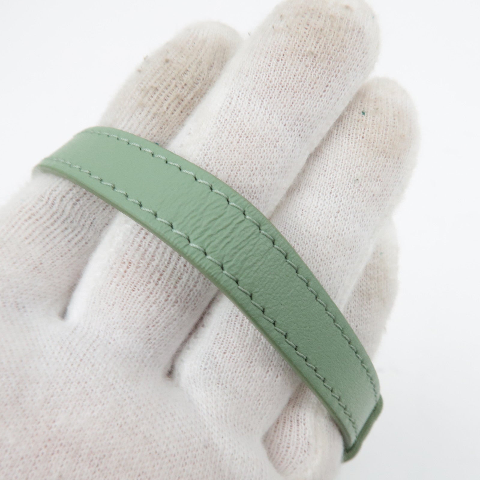 Christian Dior Cannage Lamsleren Telefoonhouder Schoudertas Groen *Stofzak, Riem, Kettingriem, Bedel 