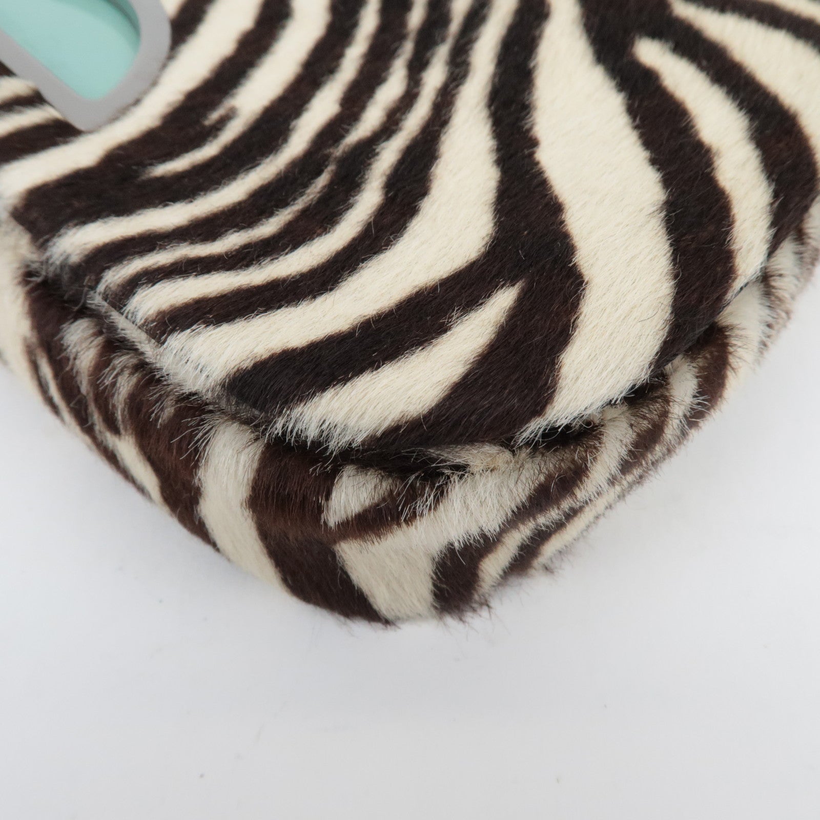 Christian Dior Pony Hair Patent Leather Malice Pearl Zeebra Print Hand Bag *Dust bag