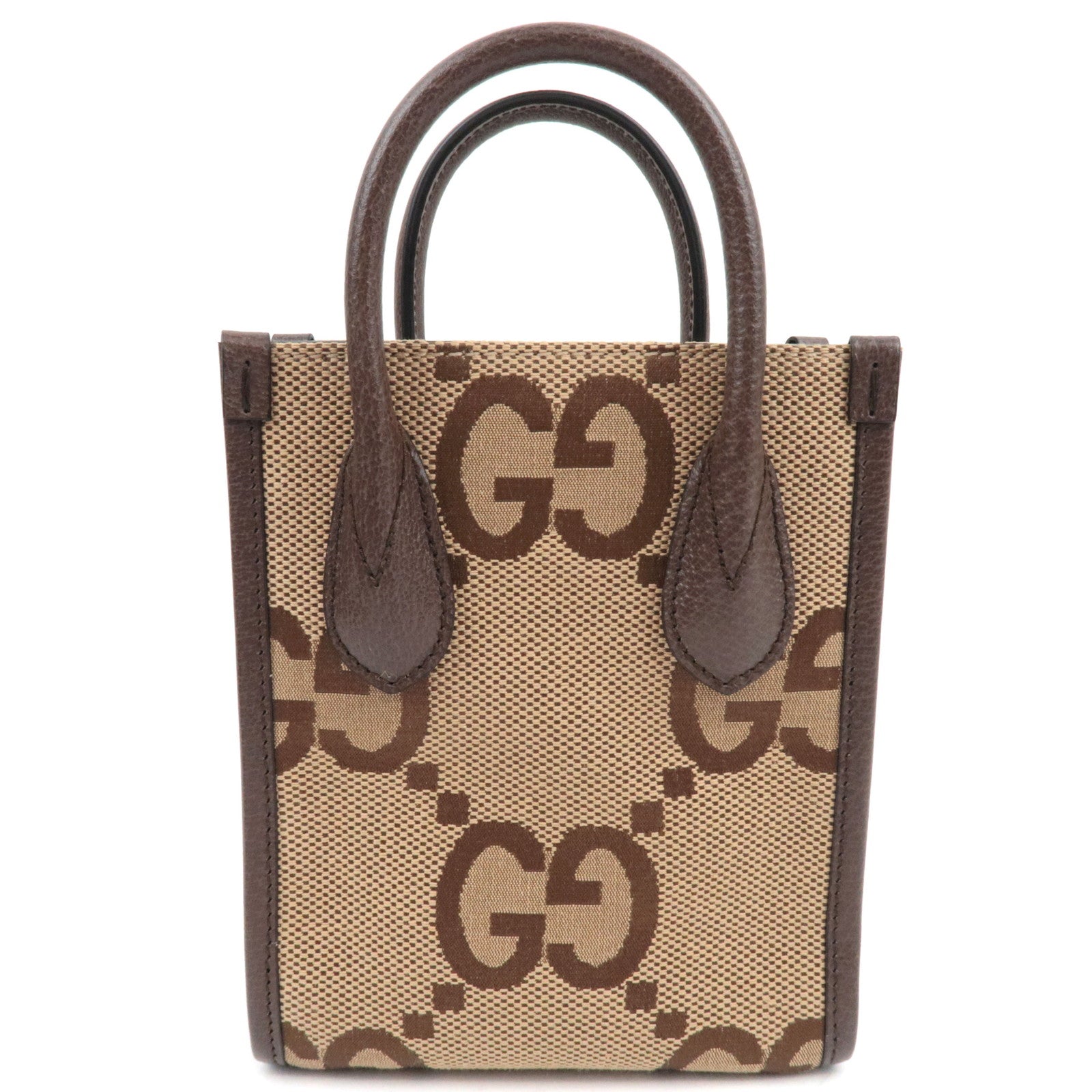 GUCCI Jumbo GG Canvas Leather 2WAY Handtas Beige Bruin 699406 *Stofzak, Riem 