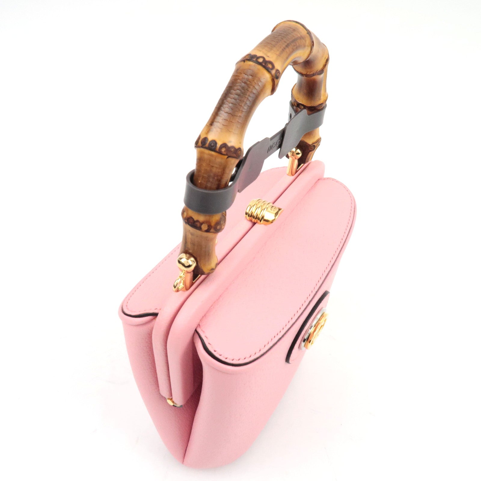 GUCCI Bamboo Mini Bucket 2WAY Bag Roze 616436 000926 *Stofzak, Riem 