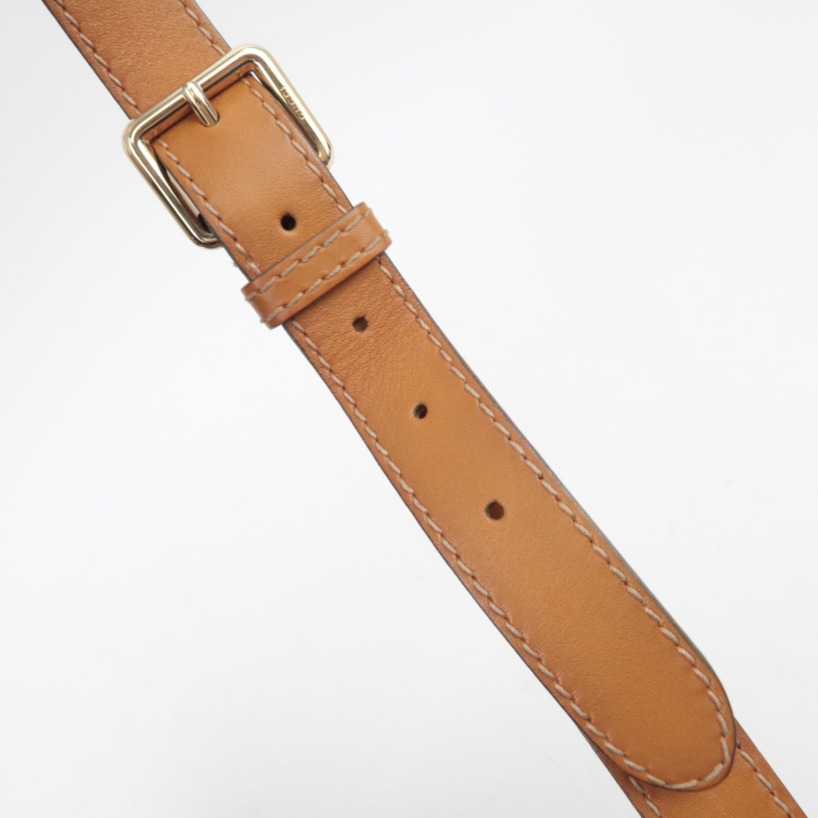 GUCCI Sherry GG canvas leren 2WAY Boston tas beige bruin 247205 *band 