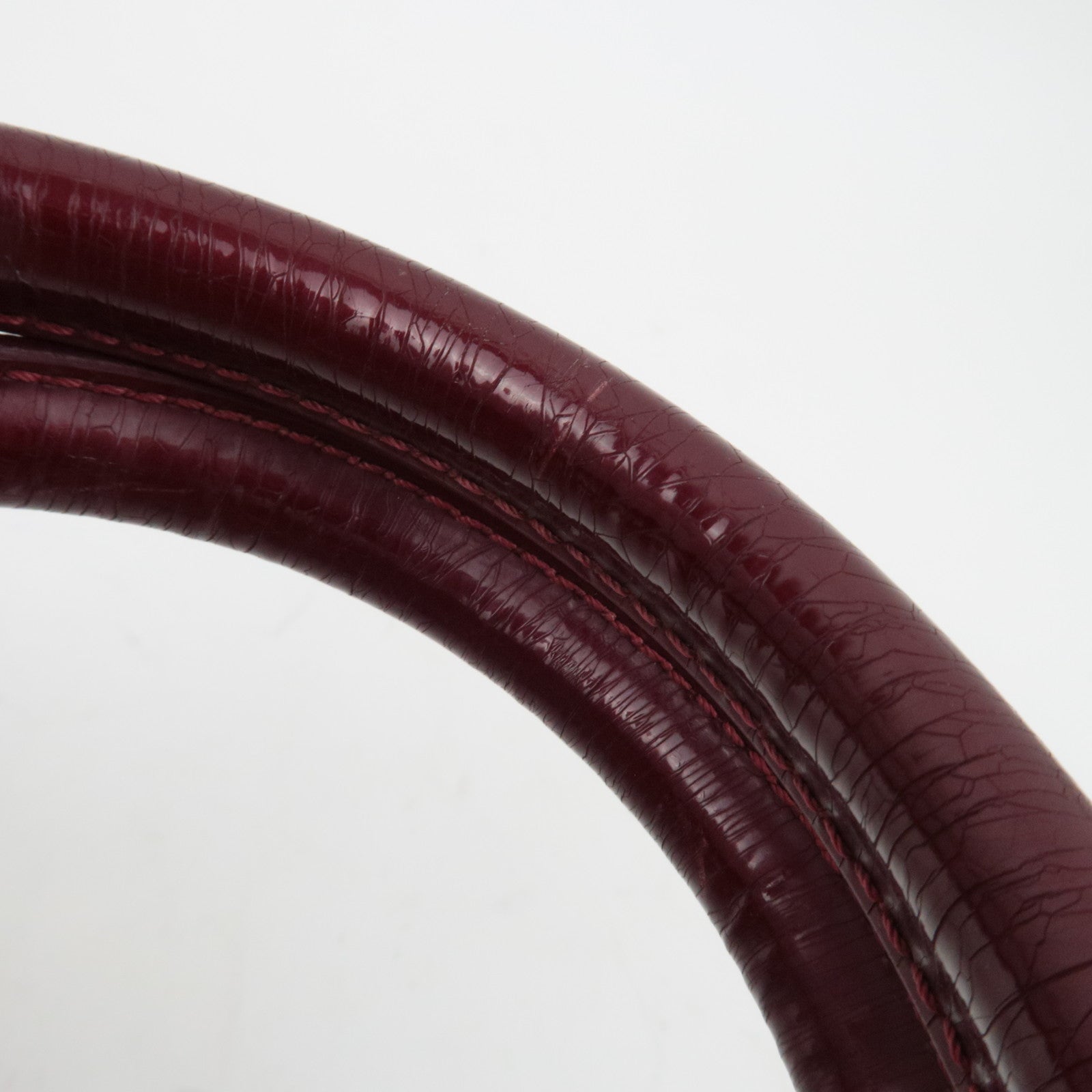 Christian Dior Trotter PVC Patent Leather Boston Bag Bordeaux *Key lock