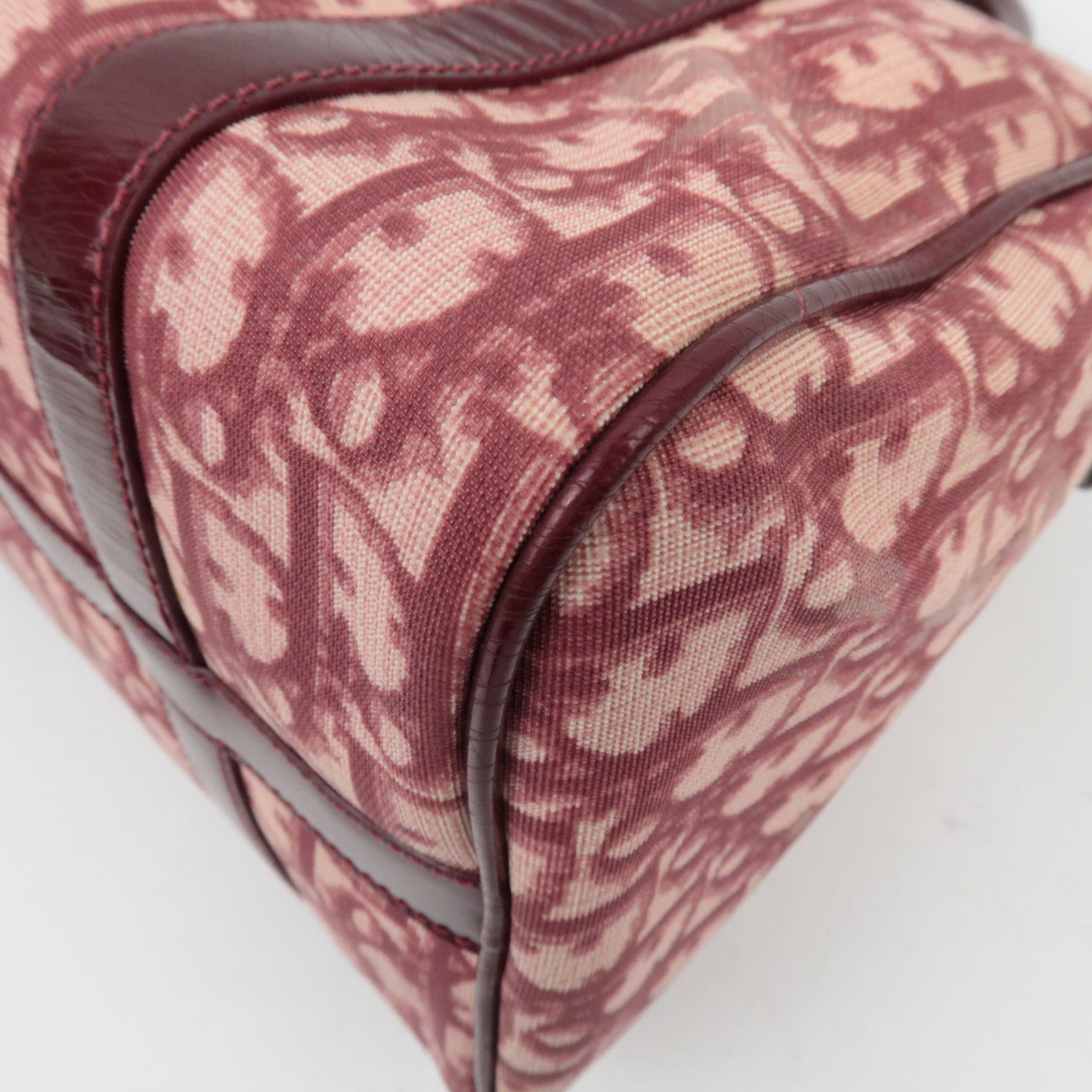 Christian Dior Trotter PVC Patent Leather Boston Bag Bordeaux *Key lock