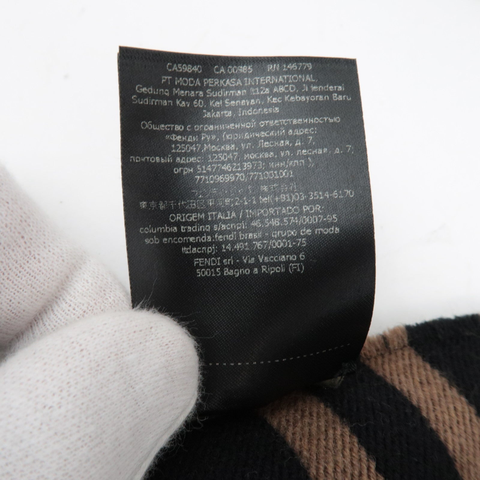 FENDI Zucca Wool Scarf Brown Black FXS424 *Dust bag