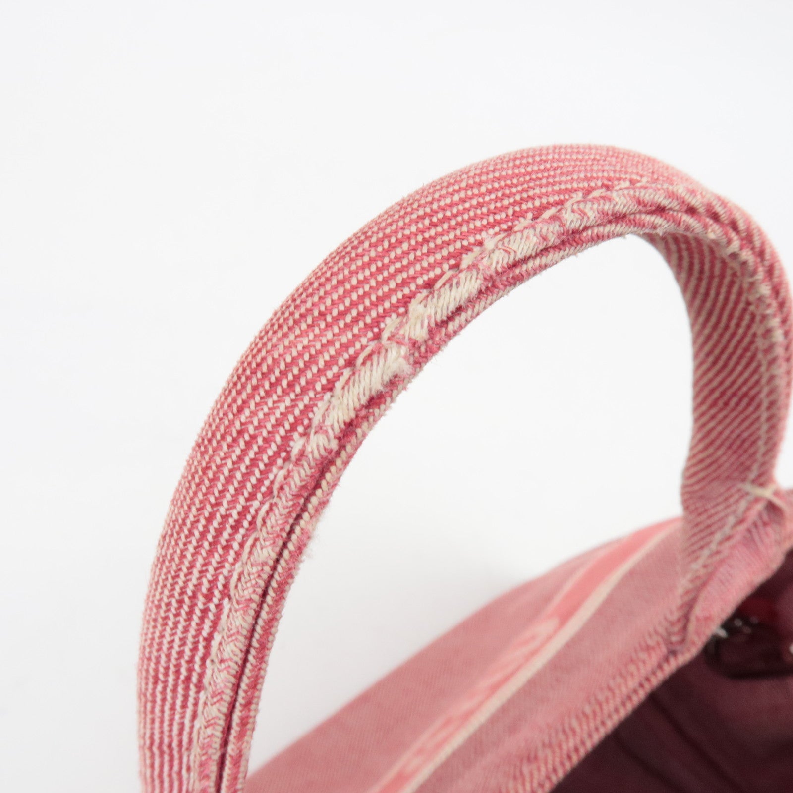 MIU MIU Denim 2WAY Tote Bag Rood 5BA219 *Band 