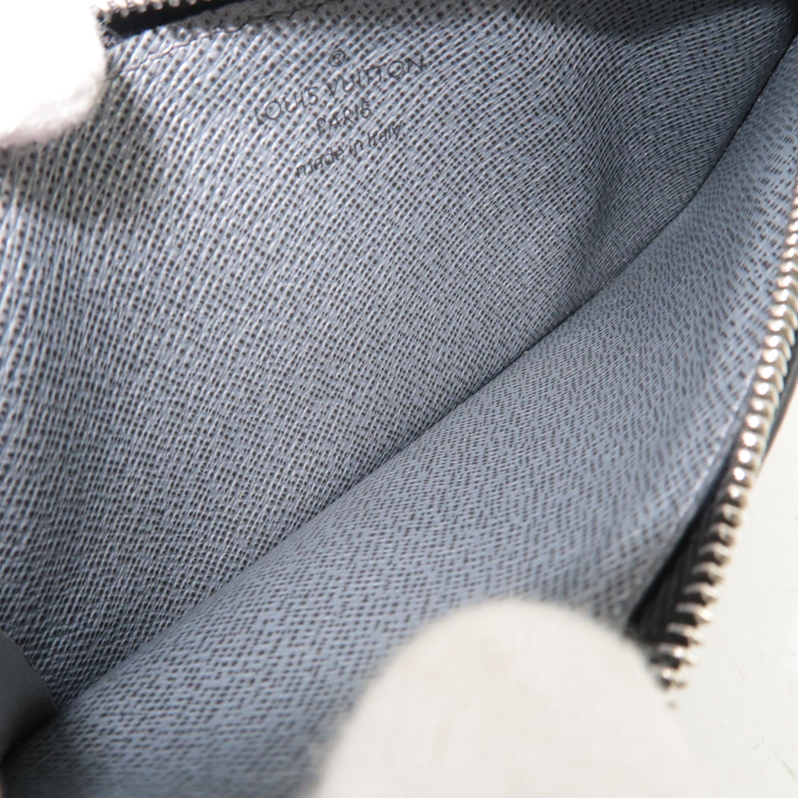 Louis Vuitton Monogram Taigarama Coin Card Case Silver M30839/IC Chip