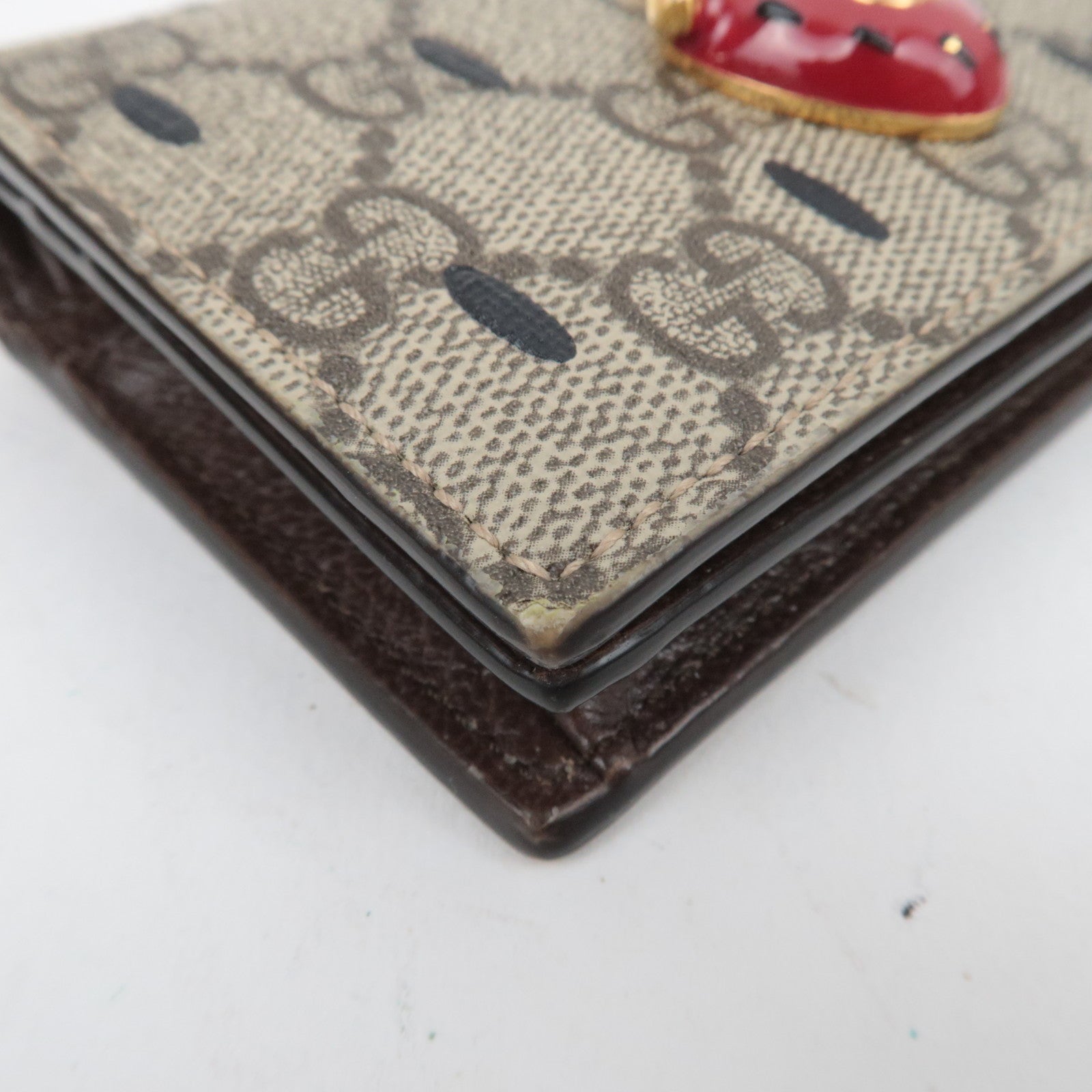 GUCCI GG Supreme Strawberry Compact Wallet Beige 726247 *Doos, Stofzak 