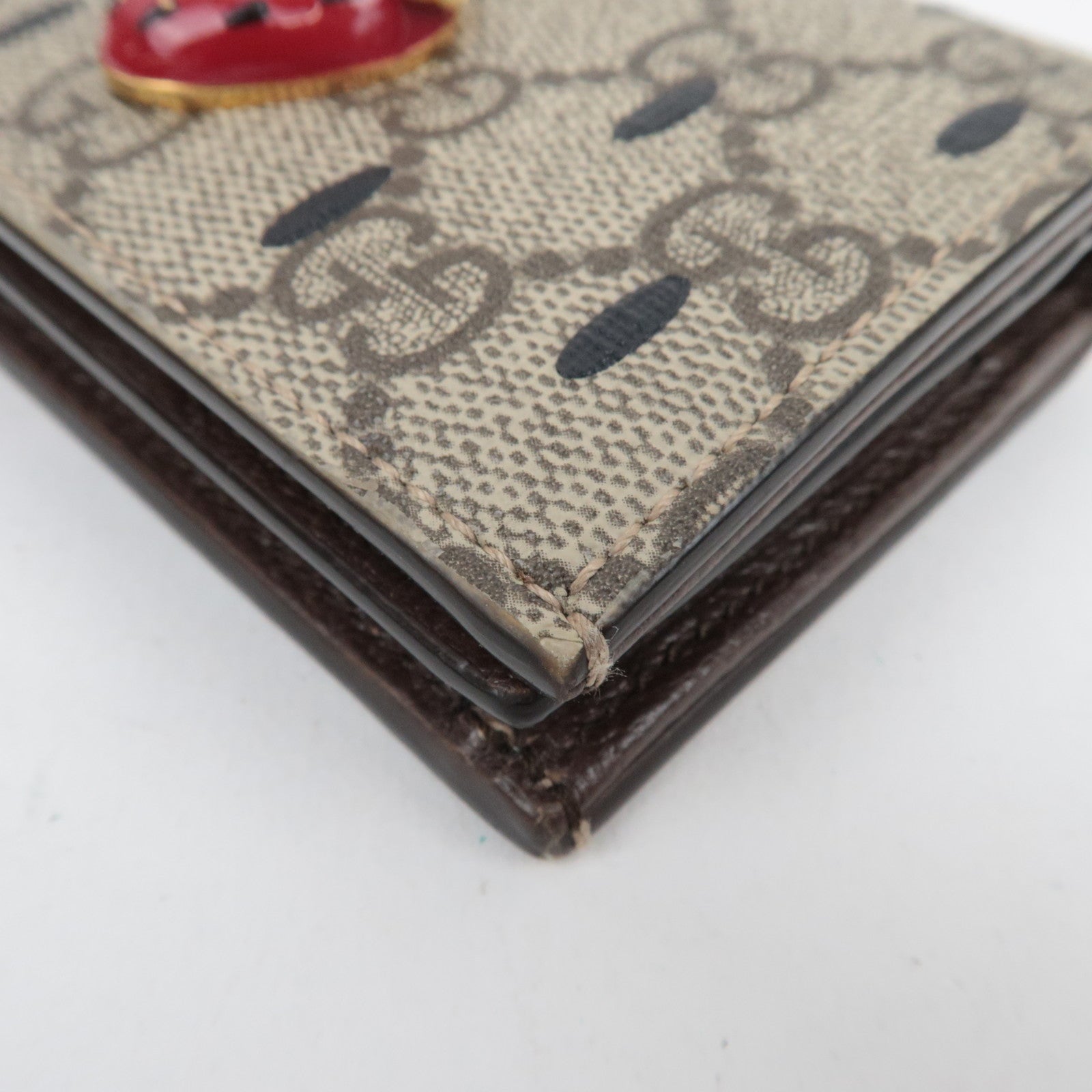 GUCCI GG Supreme Strawberry Compact Wallet Beige 726247 *Doos, Stofzak 