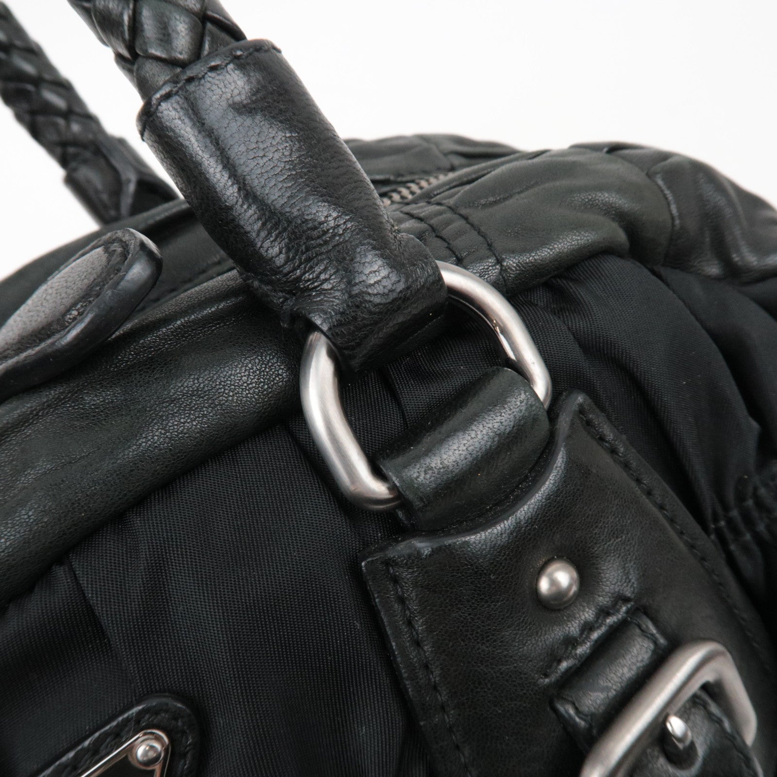 PRADA Nylon Gathered 2WAY Hand Bag Black BL0397 ※Dust Bag, Strap, G card, Name tag