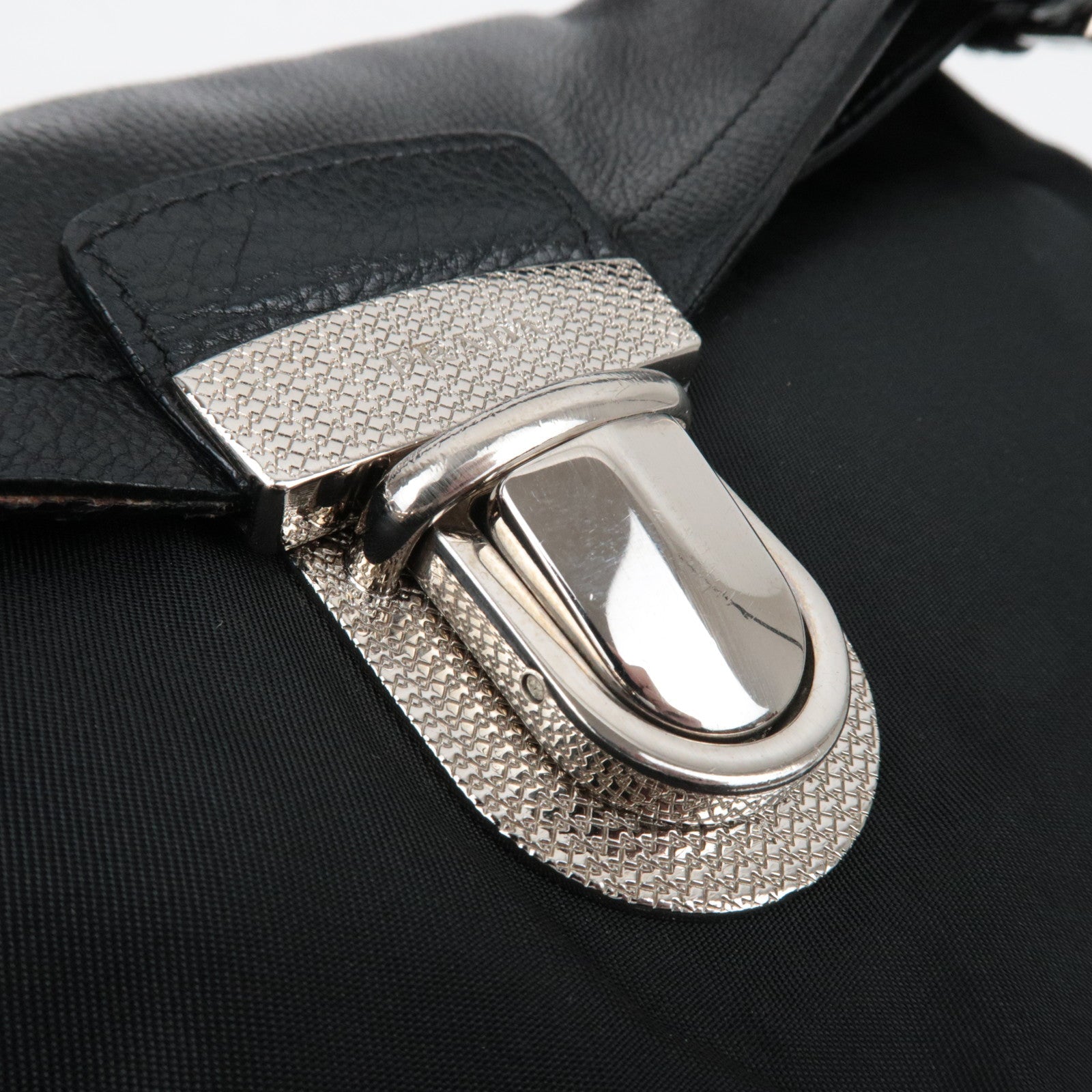 PRADA Leather One Shoulder Bag Black ※Dust Bag