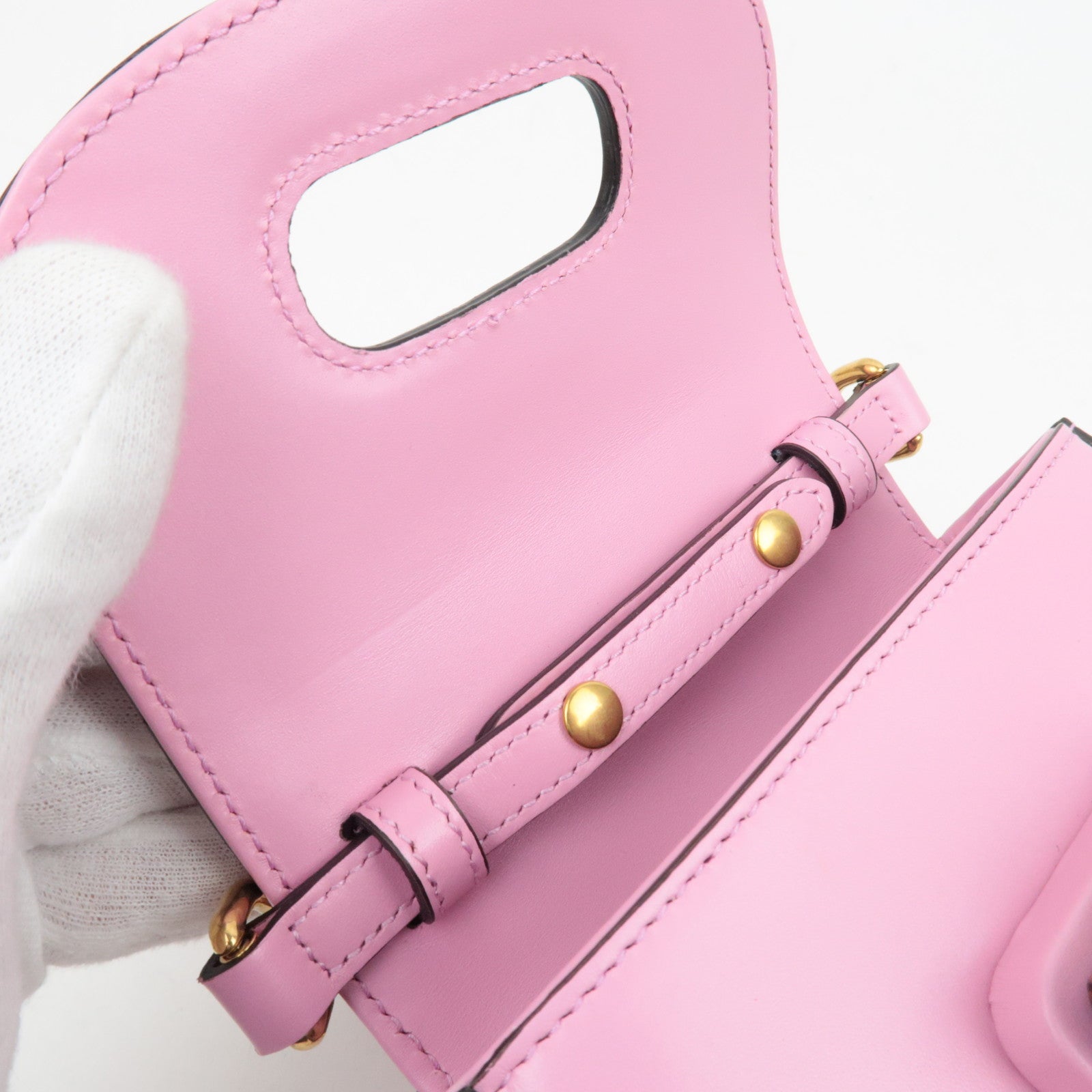 GUCCI Bamboo Mini 3WAY Schoudertas Roze 702106 *Stofzak, Riem 