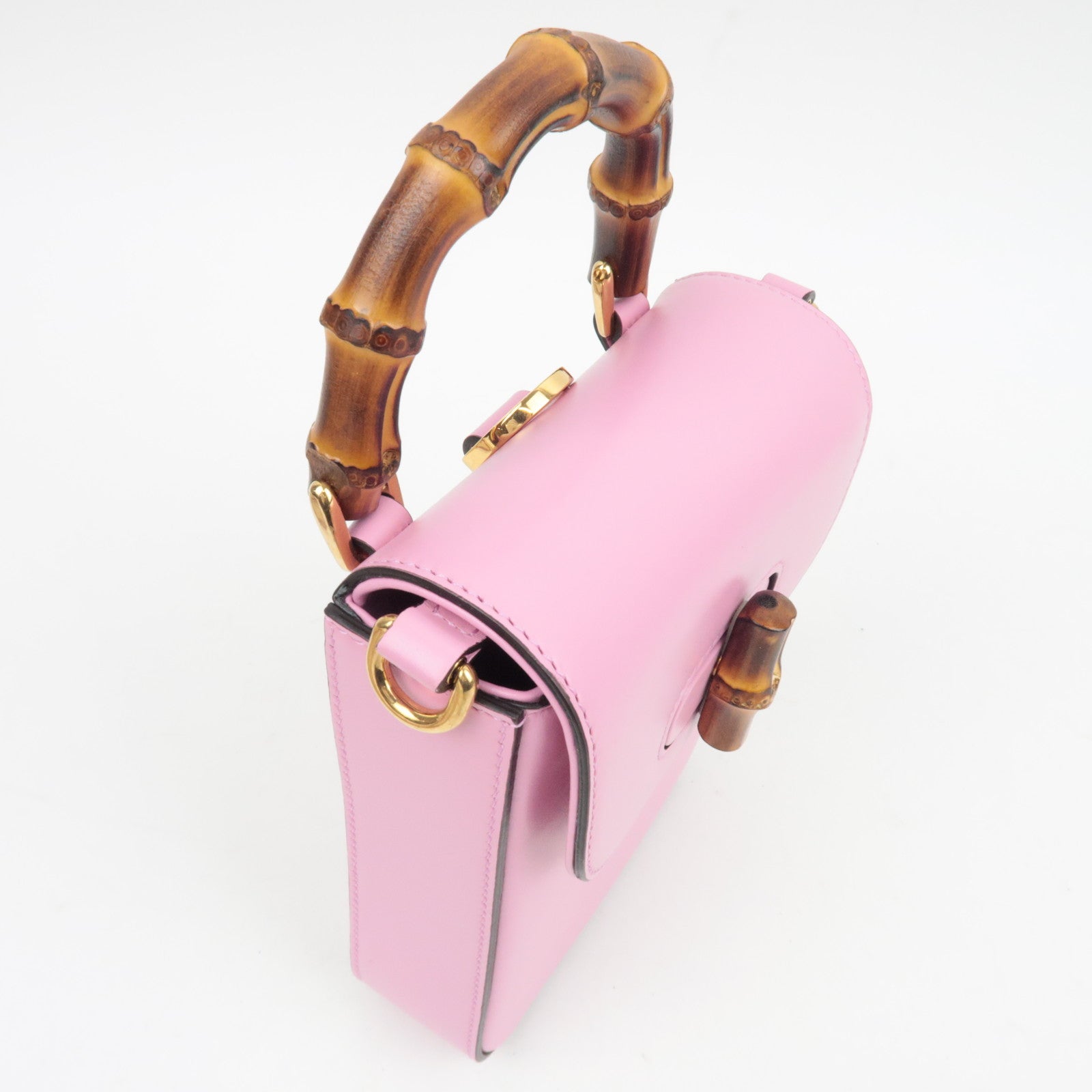 GUCCI Bamboo Mini 3WAY Schoudertas Roze 702106 *Stofzak, Riem 