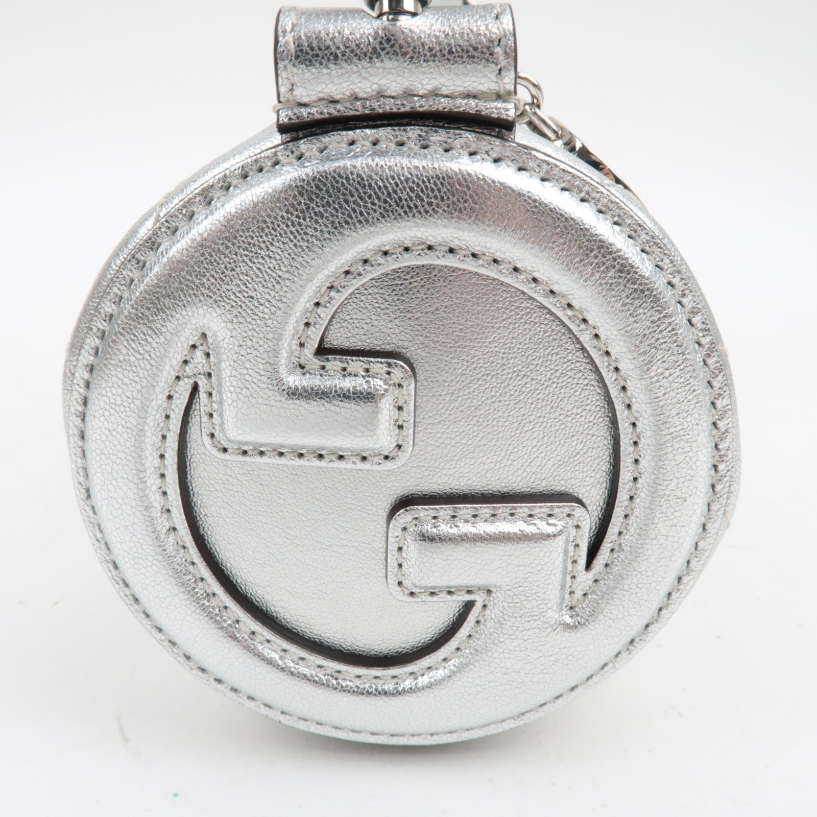 GUCCI Blondie Leather Shoulder Bag SIlver 760170 *Dust Bag