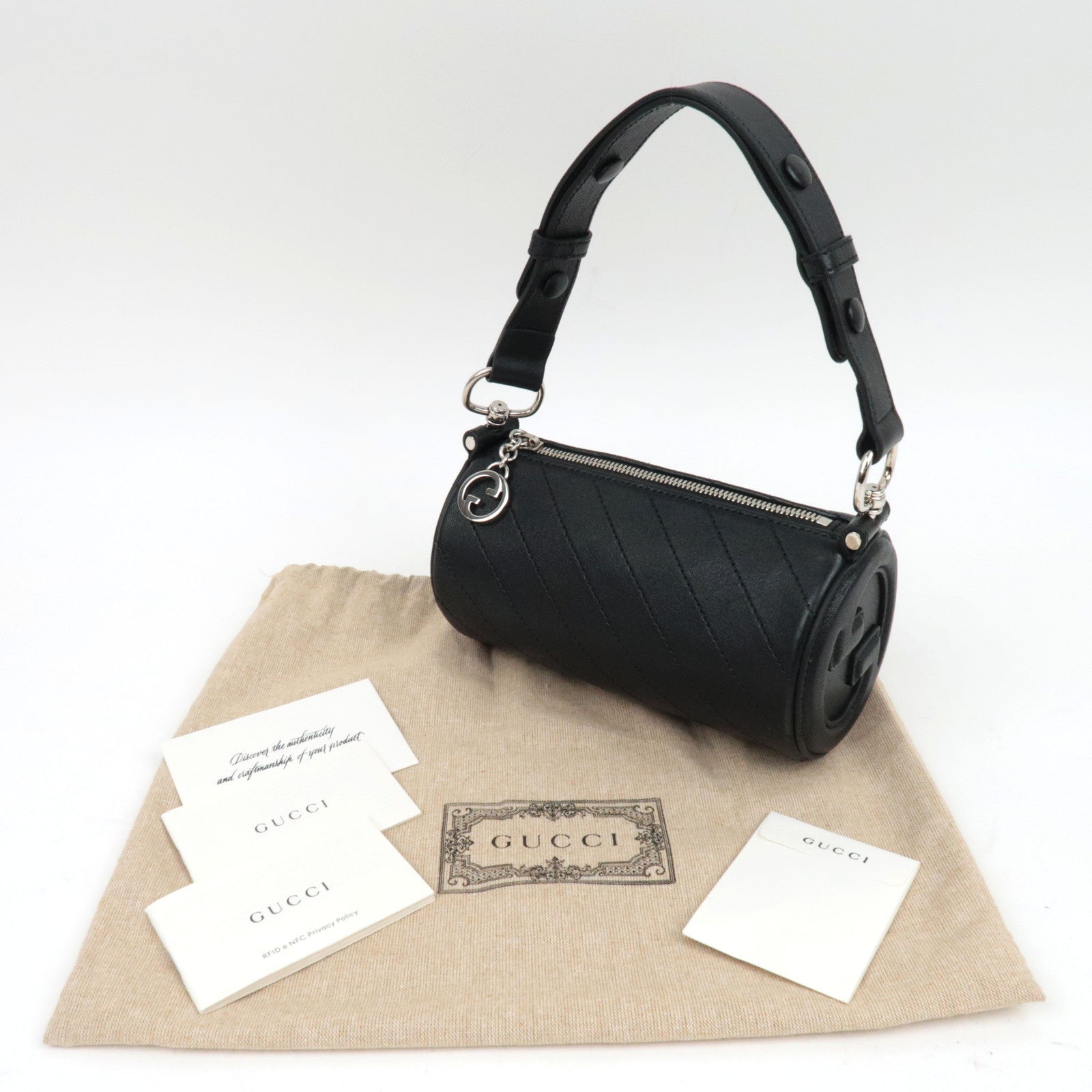 GUCCI Blondie Leather Shoulder Bag Black 760170 *Dust Bag