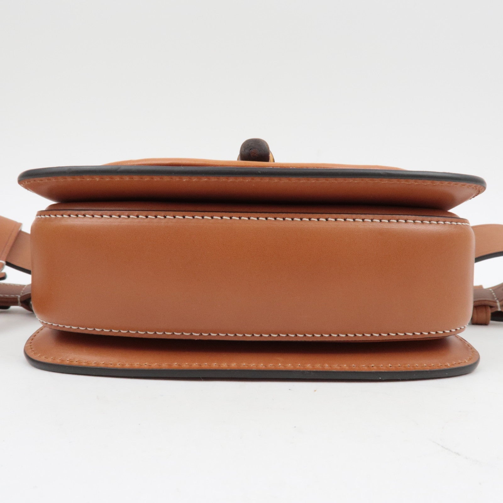 GUCCI Bamboo 1947 Leather 2WAY Mini Belt Bag Brown 681137 *Dust Bag