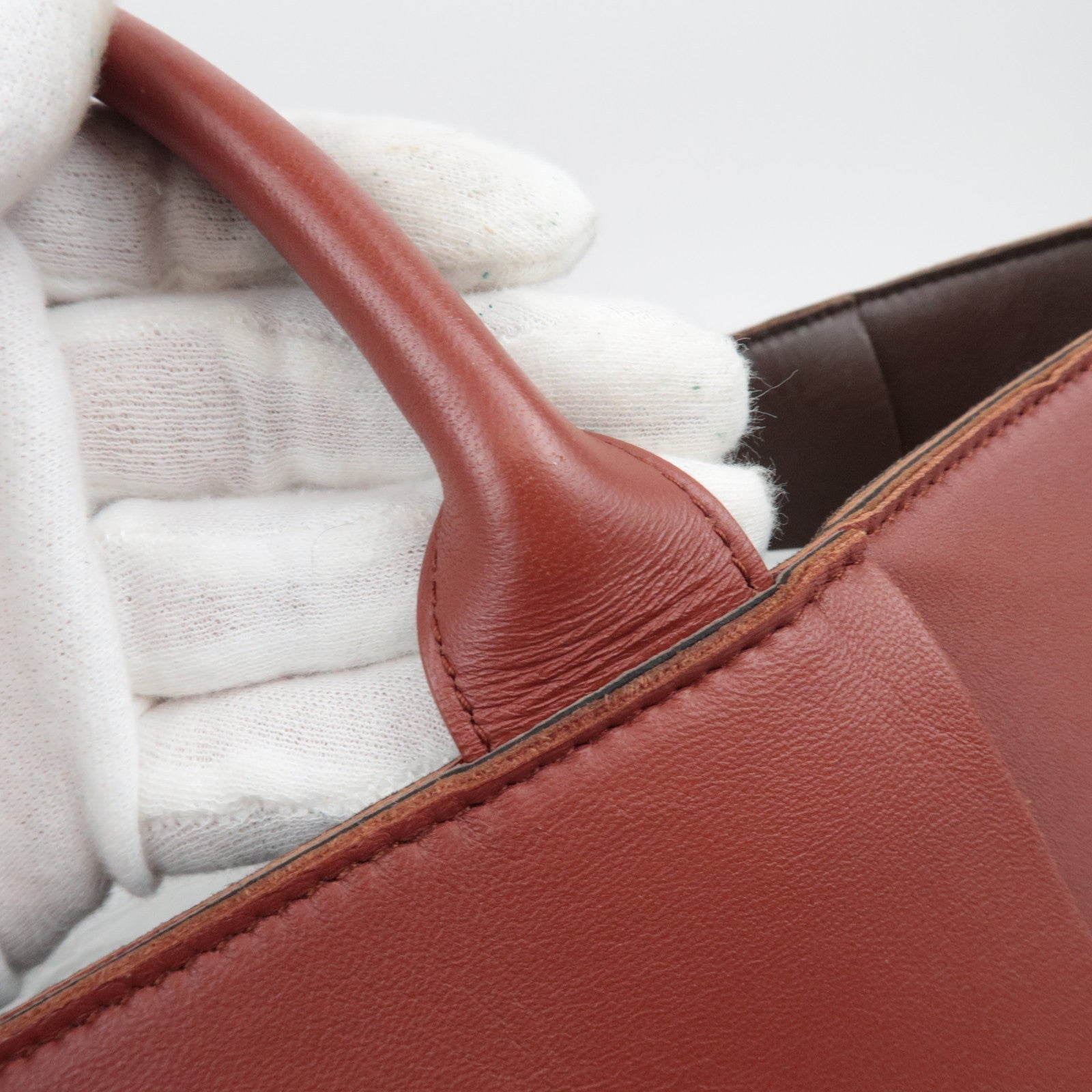 BOTTEGA VENETA Maxi Intrecciato Leather Large  Arco Tote Bag Brown *Dust Bag, Pouch