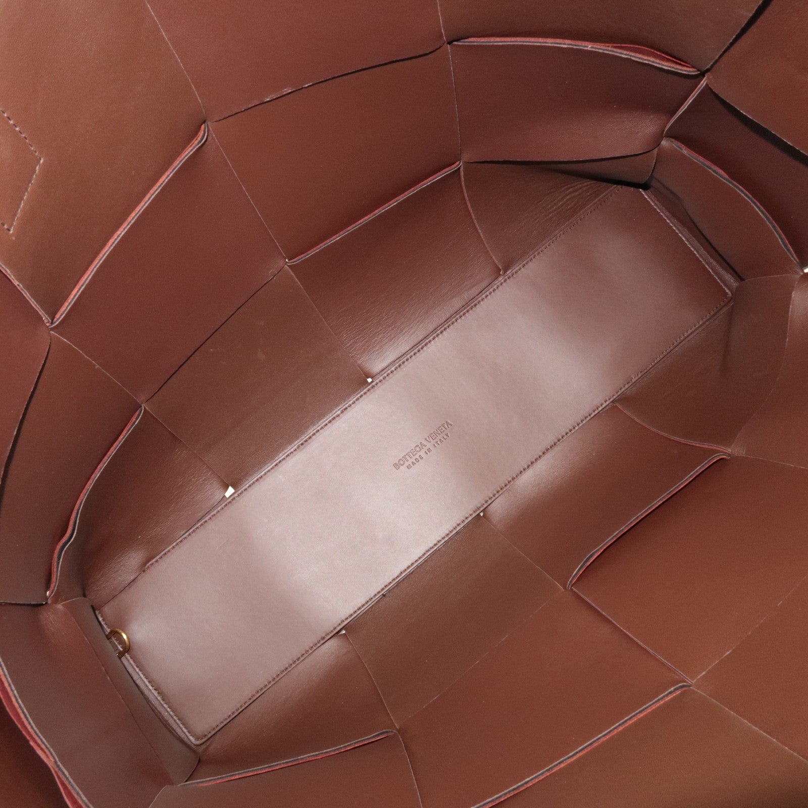 BOTTEGA VENETA Maxi Intrecciato Leather Large  Arco Tote Bag Brown *Dust Bag, Pouch