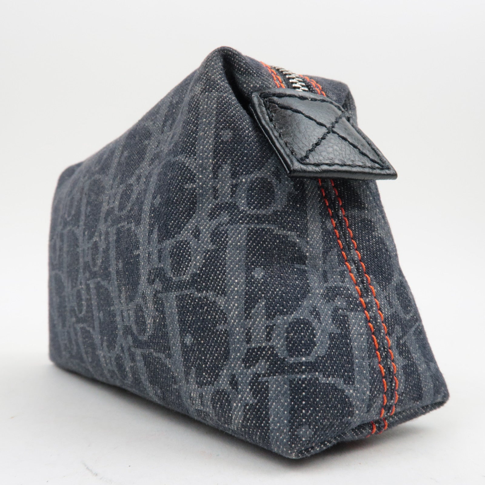 Christian Dior Flight Pouch Cosmetic Pouch Denim Navy