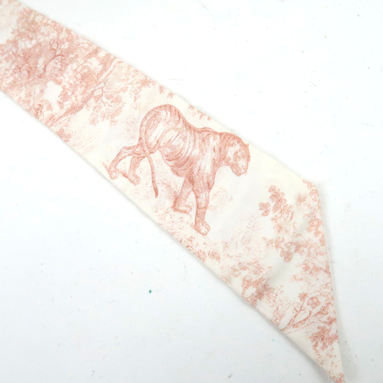 Christian Dior Twilly Scarf Silk 100% White Pink *Box