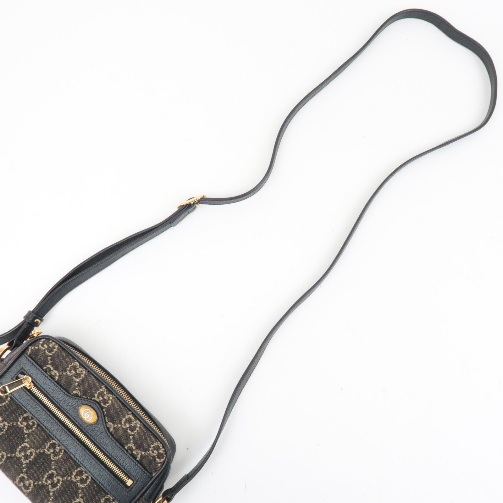 GUCCI Ophidia GG Jaguqard Denim Shoulder Bag Black 517350 *Dust Bag