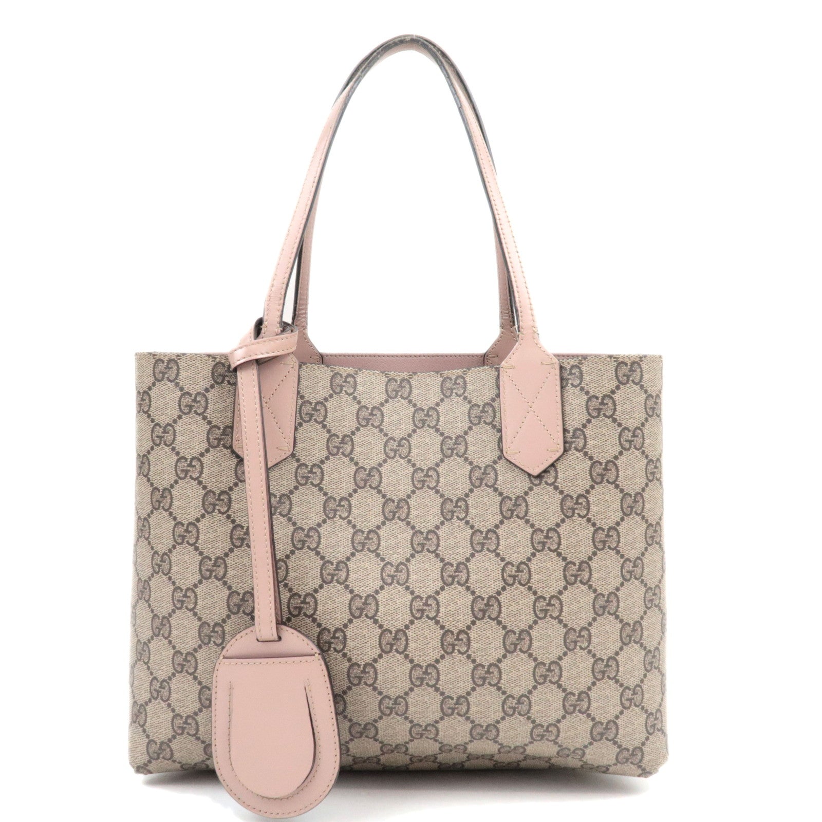 GUCCI GG Supreme Reversible Tote Bag Pink Beige 372613 *Name tag70766