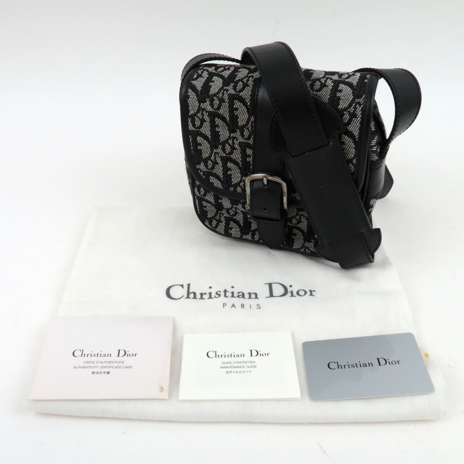 Christian Dior Trotter Mini Shoulder Bag Navy *Dust Bag