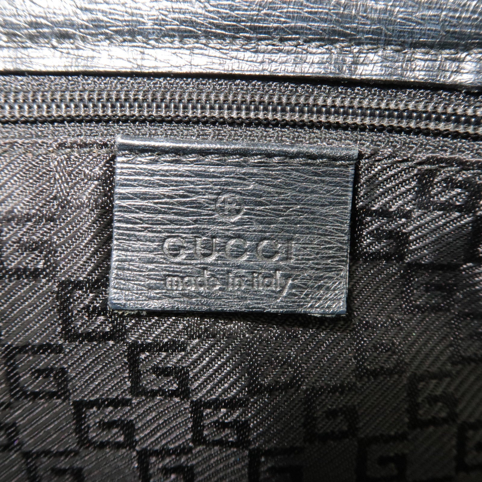 GUCCI Handbag Leather Black  002・1090
