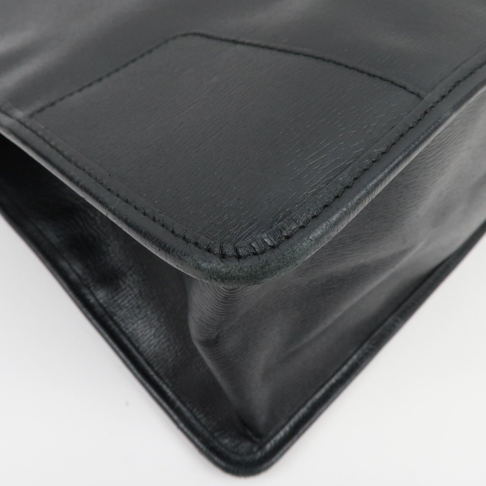 GUCCI Handbag Leather Black  002・1090